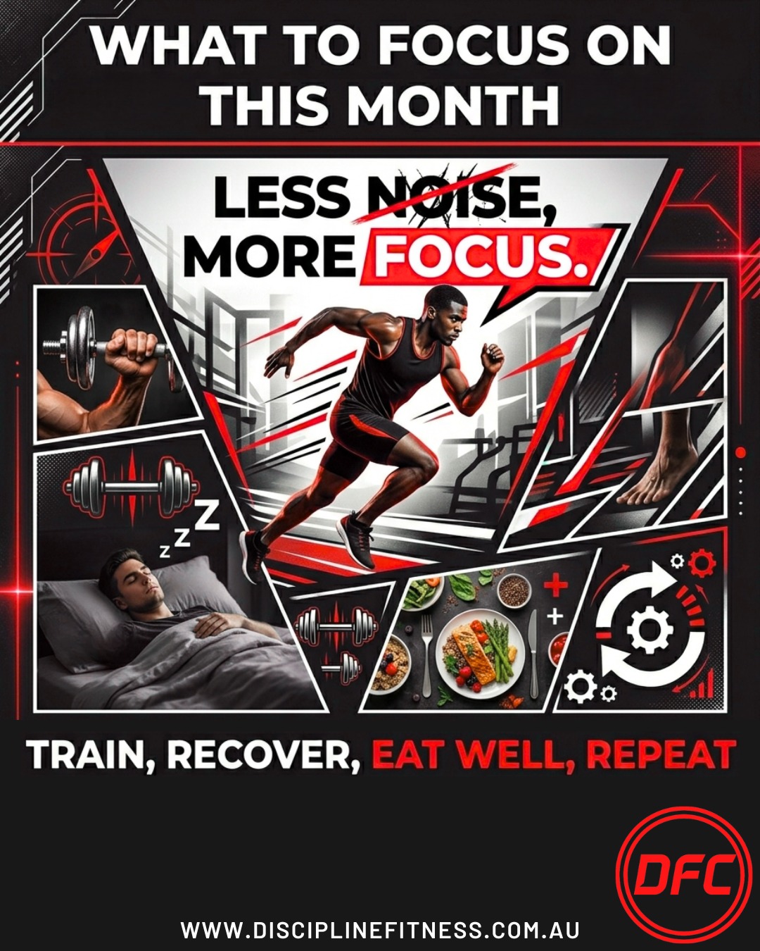 What to focus on this month 👇
Less noise. More discipline.
Less excuses. More action.
Train hard. Recover properly. Eat well. Repeat.
The small things you do consistently will always beat random bursts of motivation. Stay focused on the basics and the results will follow.
Save this as your reminder for the month.
#TheDisciplineFitnessCoach