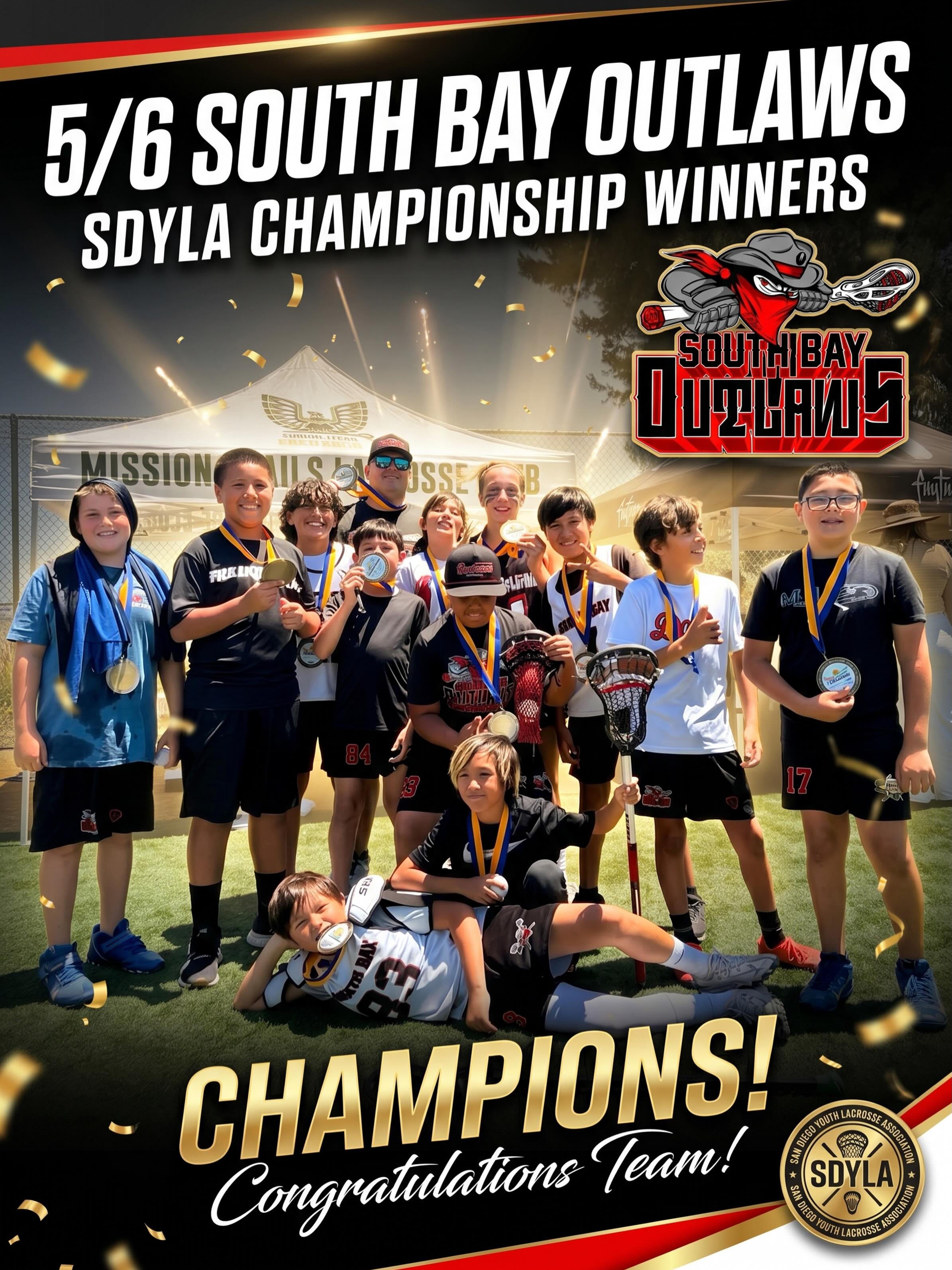 5/6 GOT IT DONE in a nail biting championship game! Huge congratulations to the kids and of course, Coach Mike! Way to bring it home for the SOUTH BAY! SDYLA CHAMPS! LETS GOOO! 🥍