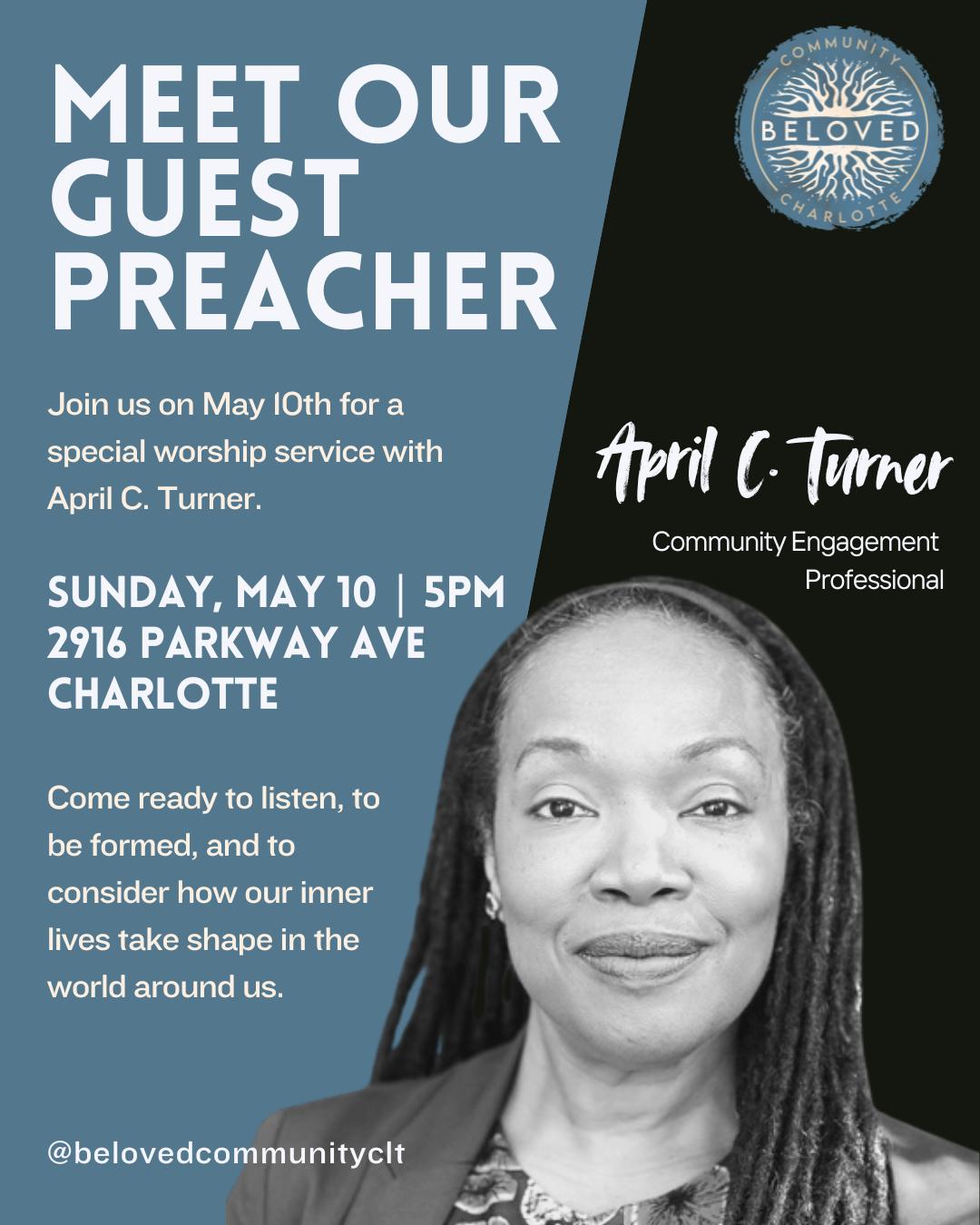 In just a few days, we will gather with guest preacher April C. Turner.
Her work reminds us that transformation is not abstract. It is practiced—in bodies, in neighborhoods, in the stories we choose to carry and the ones we choose to reshape.
As an artist and community engagement leader, April invites communities into deeper connection with one another and with the places they inhabit, creating space for truth-telling, healing, and shared imagination.
Come ready to listen.
Come ready to be formed.
Come ready to respond.
#belovedcommunityclt #rootedandradical #clt #CommunityAndConnection