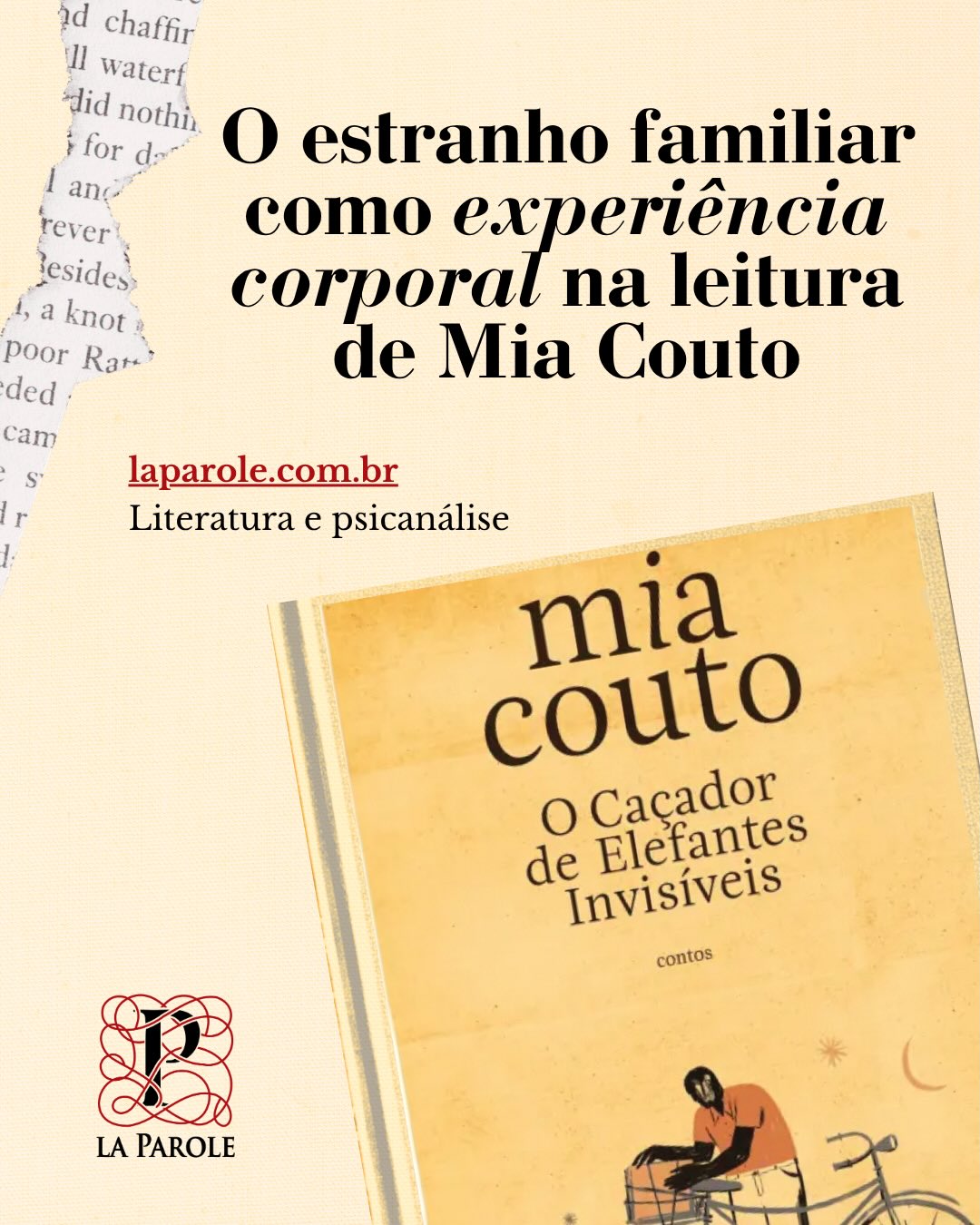 Vem acompanhar com a gente essa experiência sensorial na leitura de Mia Couto em laparole.com.br/blog