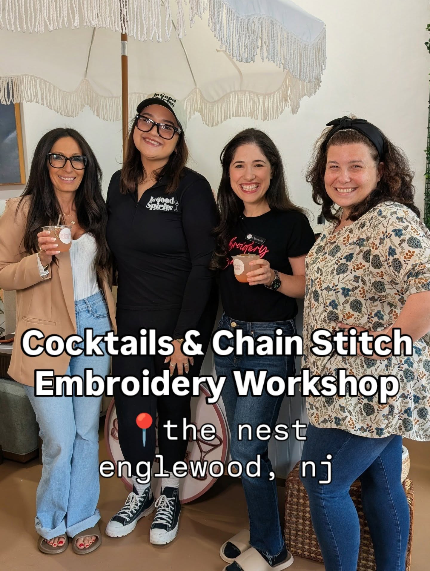 these ladies took a pause from the “Maycember” chaos for themed cocktails, good conversation & a screen-free creative night out 🍸🪡
we spent the evening learning chain stitch embroidery at the newly opened @thenestenglewood and honestly…it was the perfect reminder that moms need spaces like this too.
huge thank you to the amazing women-owned businesses that helped make the night so special:
✨ venue: @thenestenglewood
✨ sponsors: @thelittlegymenglewood & @sellingnewjersey_tararoufanis
✨ cocktail cart & drinks: @ingoodspiritsnj & @zakuskavodka
this is exactly why people keep coming back to these workshops…the chance to try something new, meet incredible women, and leave with something you actually made yourself 🤍
our next event is 6/4 in Paramus and tickets are already on sale at embroiderybabes.com
interested in collaborating on a future event? email michelle@embroiderybabes.com