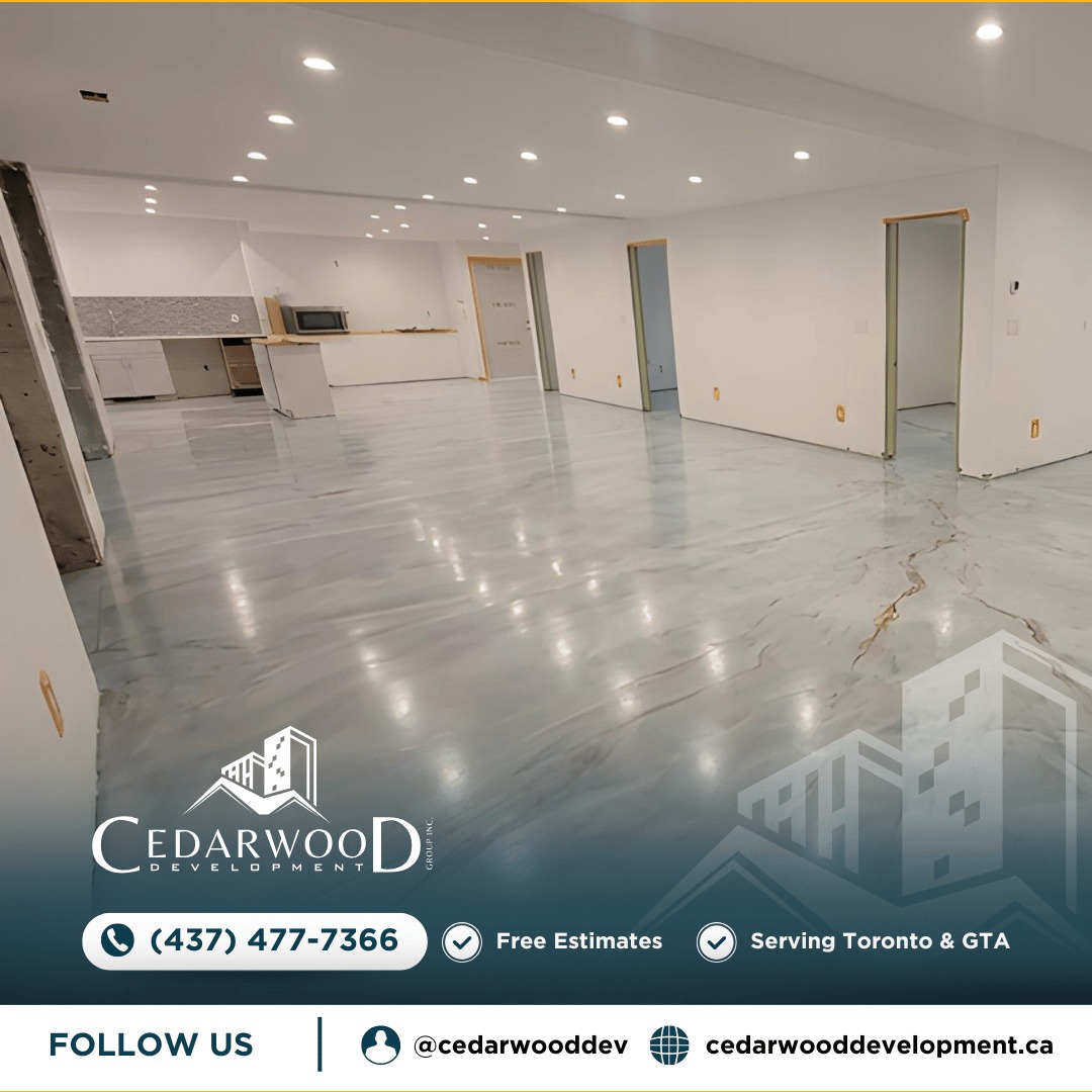 ✨ Same Newmarket basement. Different angle. Still UNREAL. 😍🔥
We had to show you this metallic epoxy floor from another angle because one post was not enough. 👀💪
The depth. The shine. The marble effect.
And look at that basement taking shape in the background — kitchen cabinetry, pot lights, multiple rooms.
This is a FULL basement transformation in Newmarket, ON and it is almost ready for the reveal. 👀🔥
📍 Proudly serving Newmarket, Aurora, Richmond Hill, Vaughan, Toronto, Markham, Mississauga, Brampton & all of the GTA
Our Services Include:
✅ Bathroom Remodels
✅ Kitchen Renovations
✅ Basement Finishing & Remodeling
✅ Epoxy Flooring
✅ Hardscaping, Interlocking & Landscaping
✅ Home Remodeling
💡 Ready for your transformation? Book your FREE estimate today!
📞 (437) 477-7366
📧 info@cedarwooddevelopment.ca
🌐 cedarwooddevelopment.ca
📍 Serving Toronto & the GTA
📆 DM us "EPOXY" to discuss your next project!
#EpoxyFlooringNewmarket #MetallicEpoxyGTA #BasementFinishingNewmarket #NewmarketRenovations #EpoxyFlooringToronto #MetallicEpoxyFloor #BasementRenovationGTA #AuroraRenovations #RichmondHillRenovations #VaughanRenovations #SurfaceProEpoxy #CedarwoodDevelopmentGroup #GTARenovations #OntarioRenovations #TrustTheProcess
