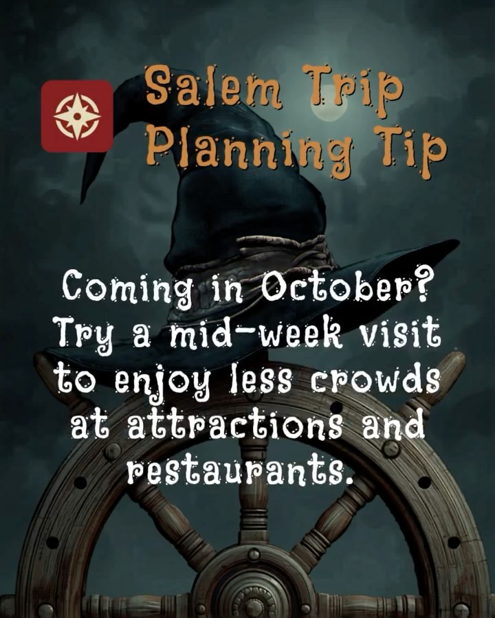When planning your October getaway to Salem, consider avoiding the crowded tours by using the Salem on Your Own app. This allows you to explore at your own pace, without the need for group tours ๐ฑ๐.