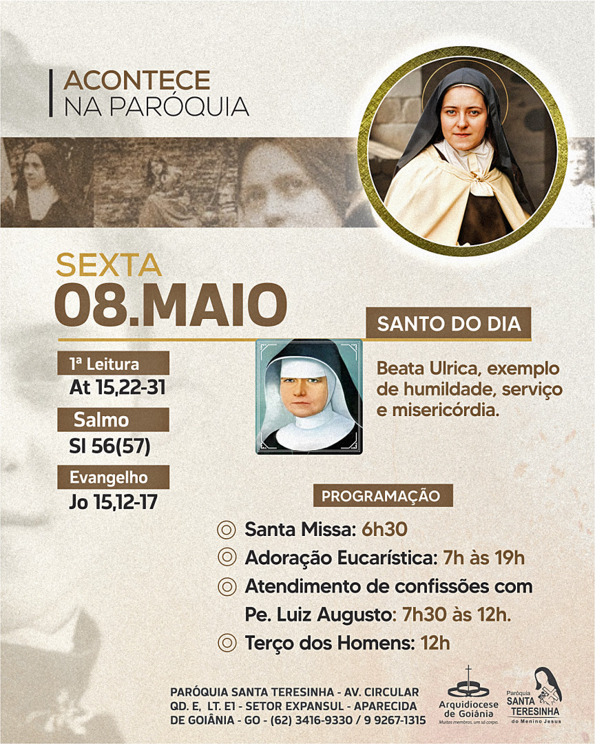 Programação dia- 08/05
