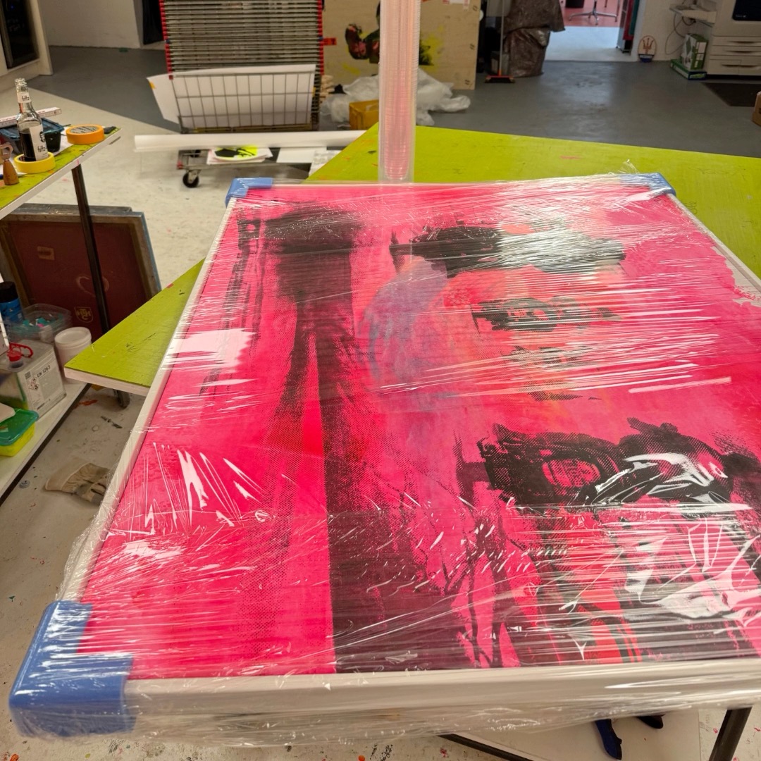 #carstenbreuerarts #screeenprint #artspacebottrop #pinkjaket💖 #atelier #popartist #artcollectors #popart
