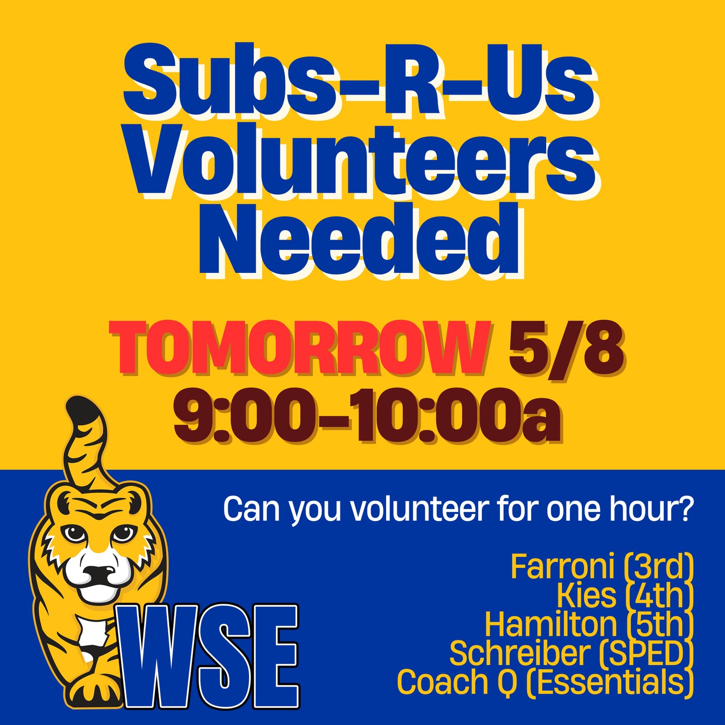 Subs R Us Volunteer Opportunities!
🔗 Linktr.ee/wsepta