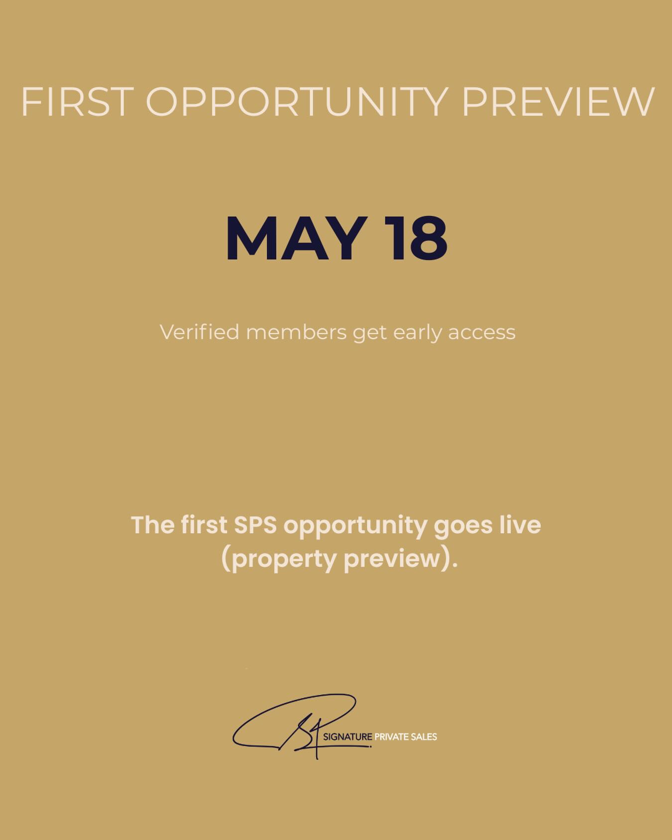 🗓️May 18 : the first SPS opportunity goes live (property preview).
Verified members get early access first.
Register in 1-2 minutes - no KYC at registration.
Link 🔗 in story. DM « PRIVATE »
for more informations