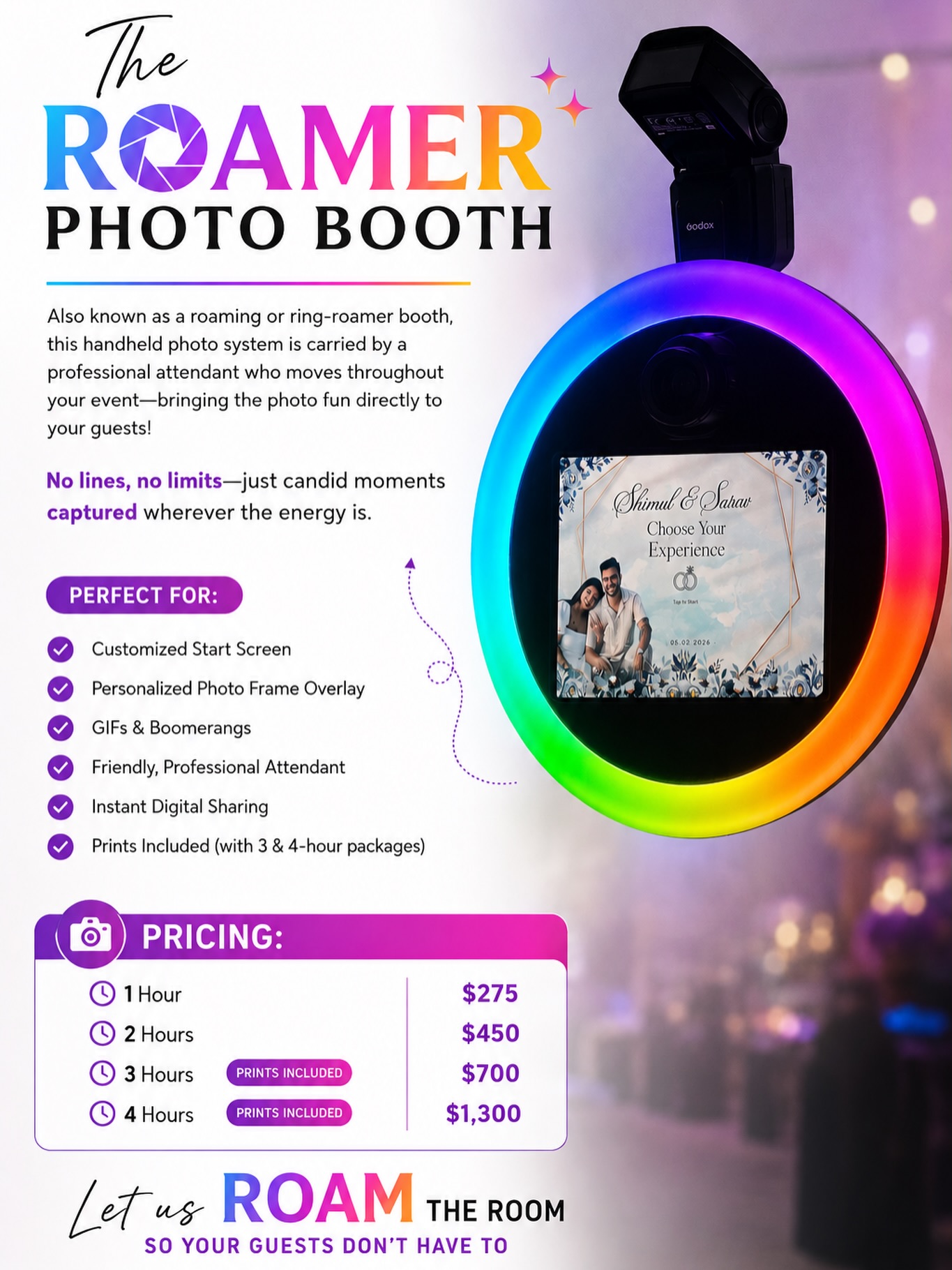 Let's Roam! 🌍 Don't just stand there – capture beautiful, high-quality memories wherever you go, whenever inspiration strikes. Get instant, stunning photos on the spot! Limited time offer – Book Now! ✨ Travel Fee Not included! #njphotobooth #snapshot #booknowslaylater❗️