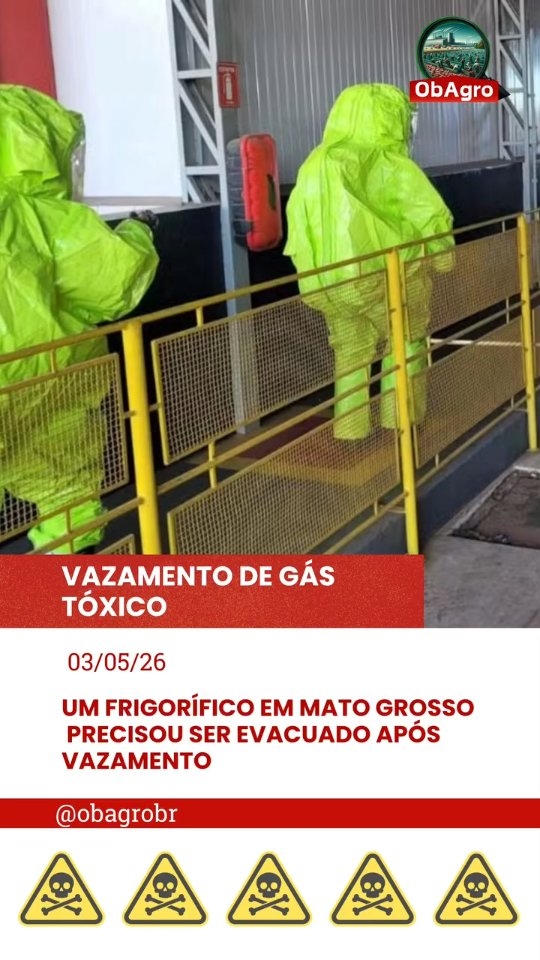Um frigorífico em Mato Grosso precisou ser evacuado após um vazamento de amônia registrado durante atividades de manutenção no sistema de refrigeração.
Segundo a reportagem, trabalhadores que estavam no local precisaram deixar a área imediatamente por medida de segurança.
Equipes especializadas foram acionadas para conter o vazamento e controlar a situação. A amônia é amplamente utilizada em frigoríficos por sua eficiência no resfriamento, mas é um gás tóxico e irritante. A exposição pode causar ardência nos olhos, dificuldade respiratória, irritação na pele e, em casos mais graves, danos mais sérios à saúde.
Mesmo quando não há registro de vítimas, episódios como esse mostram como o ambiente de trabalho pode envolver riscos químicos importantes — muitas vezes invisíveis no dia a dia.
👉 Situações como essa exigem preparo, manutenção adequada e protocolos de segurança bem definidos. 👉 No perfil do ObAgro você encontra conteúdos sobre riscos no trabalho no agronegócio.
👉 Isso faz parte da sua realidade de trabalho? Conta aqui nos comentários.
📤 Compartilhe com quem pode se interessar por esse tema.
📚 Fonte: G1. Frigorífico de MT é evacuado após vazamento de amônia.
#Frigoríficos #acidentes #SegurançaDoTrabalho #Observatóriodigital #saudedotrabalhador
