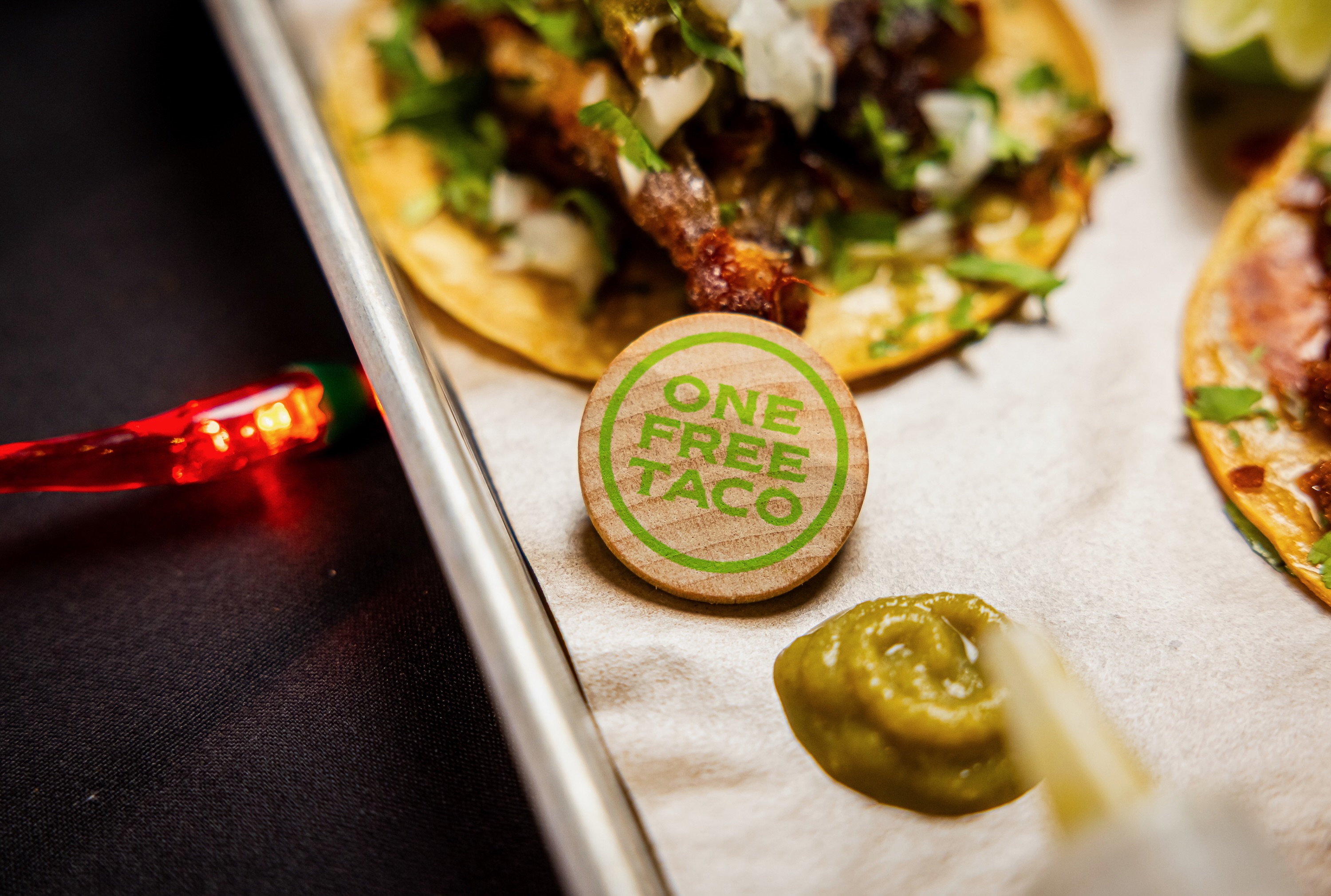 heat challenge at mas taco bar 🌮 three spicy tacos for $12, carnitas chile verde picante, shr....