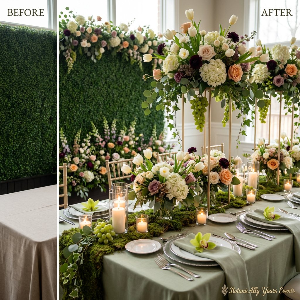 This room was empty an hour ago. ✨
One space. One vision. One complete transformation.
This is what we mean when we say we don't just arrange flowers. We design the atmosphere your guests will never stop talking about.
Bespoke. Immersive. Intentional.
Ready to transform your moment? 🌿
Send us a message to begin your design consultation.