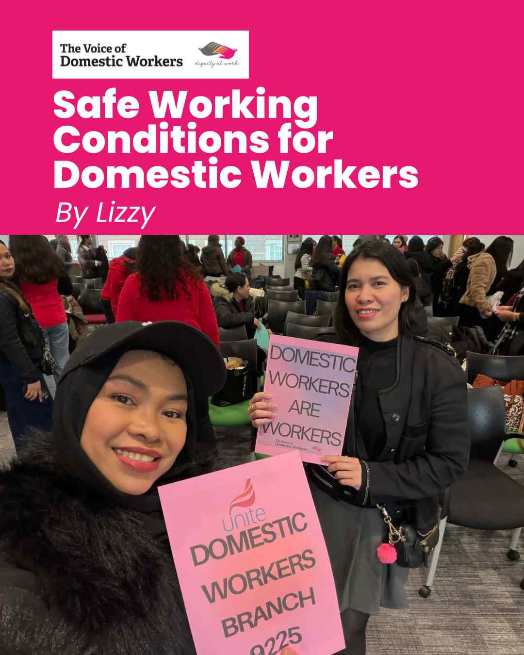 Safety at work should never be a privilege, it should be a basic right for everyone.
Back in February 2026, Lizzy shared an important reminder about the need for safe working conditions for domestic workers. Her blog reflects the realities many workers face and why protection, respect, and humane treatment continue to matter today more than ever. Every worker deserves to feel safe, valued, and protected in the place where they work.
Take a moment to revisit Lizzy’s powerful message and reflect on why safe working conditions matter for all. Read here: https://www.rfr.bz/ibdeeb1
#VODW #SafeWorkingConditions #DomesticWorkers #WorkersRights #SafetyAndDignity #VoicesThatMatter #StandInSolidarity