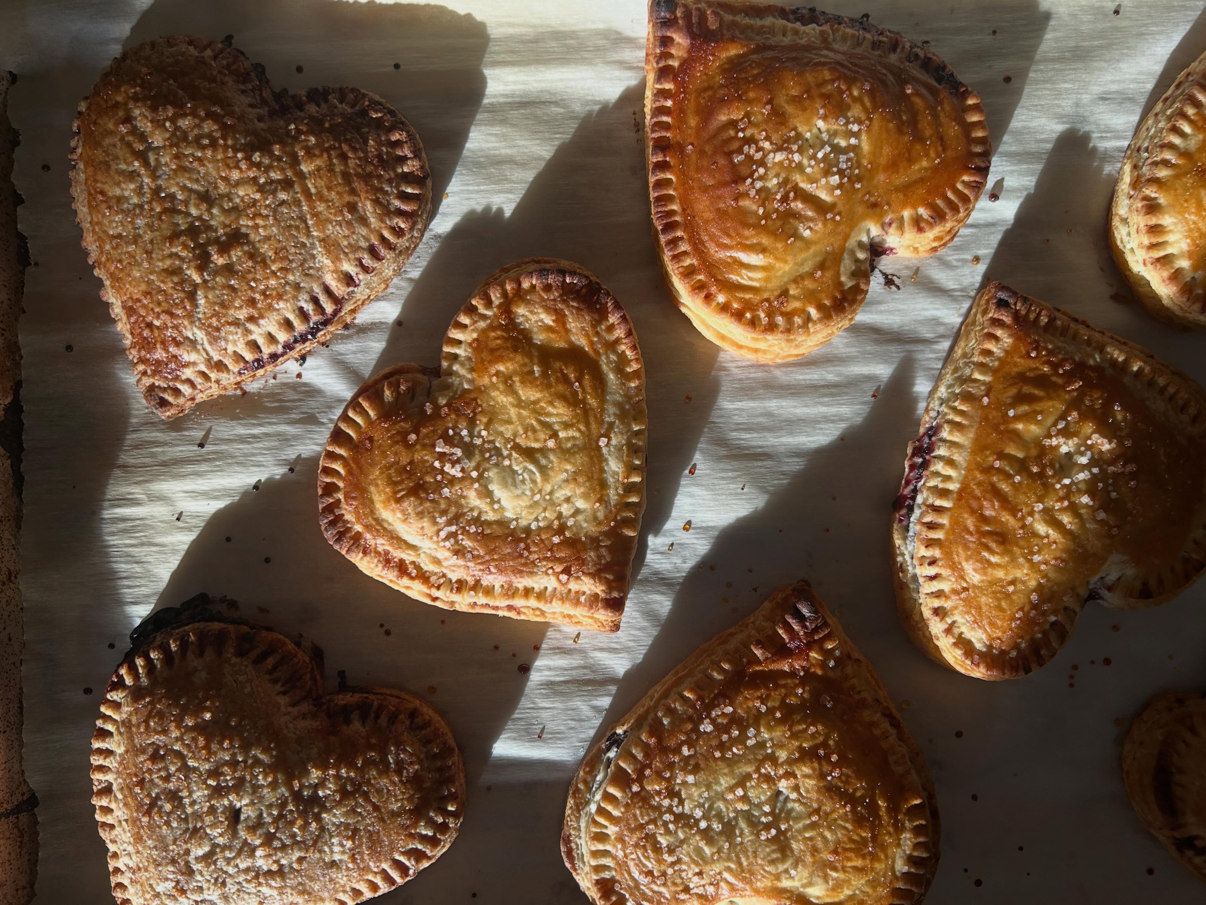 Special cherry heart hand pies for Mother’s Day today @commongreens_clintonville 🥰❤️