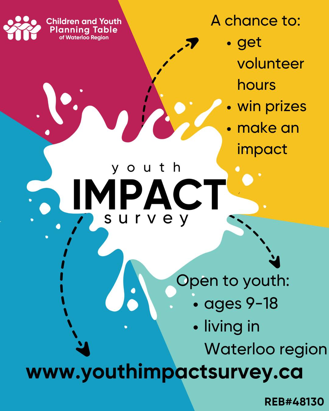 The 2026 Youth Impact Survey is NOW LIVE! 📣
Open to any and all youth ages 9-18! The survey takes about 20-30 mins to complete. It is totally anonymous and confidential.
For filling out the survey, you can get volunteer hours and the chance to win 1 of almost 50 prizes!
Go to youthimpactsurvey.ca or check the 🔗link in our bio
This study has been reviewed and received ethics clearance through a University of Waterloo Research Ethics Board.