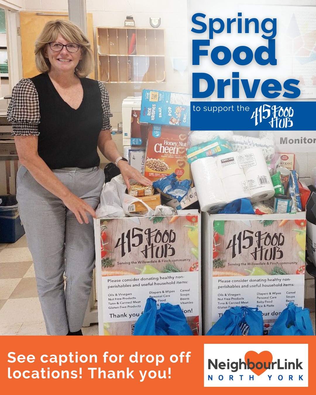 Help us fight food insecurity in Willowdale this month!
We invite you to drop off non-perishables at one of these food drives throughout the spring:
- @alternasavingscu (6002 Yonge St.)
- @lansingunitedchurch (49 Bogert Ave - Yonge/Sheppard) Monday-Saturday from 8am-10pm!
- St. Edward the Confessor Parish (75 Churchill Ave)
- Tuft's Your Independent Grocer (3259 Bayview Ave)
Food collected will be distributed later this month and beyond at the 415 Food Hub! Thank you for being part of our network of neighbours helping neighbours!
#WeLoveWillowdale #NeighboursHelpingNeighbours #Community #NorthYork #Kindness #FoodDrive #FoodBank #Charity