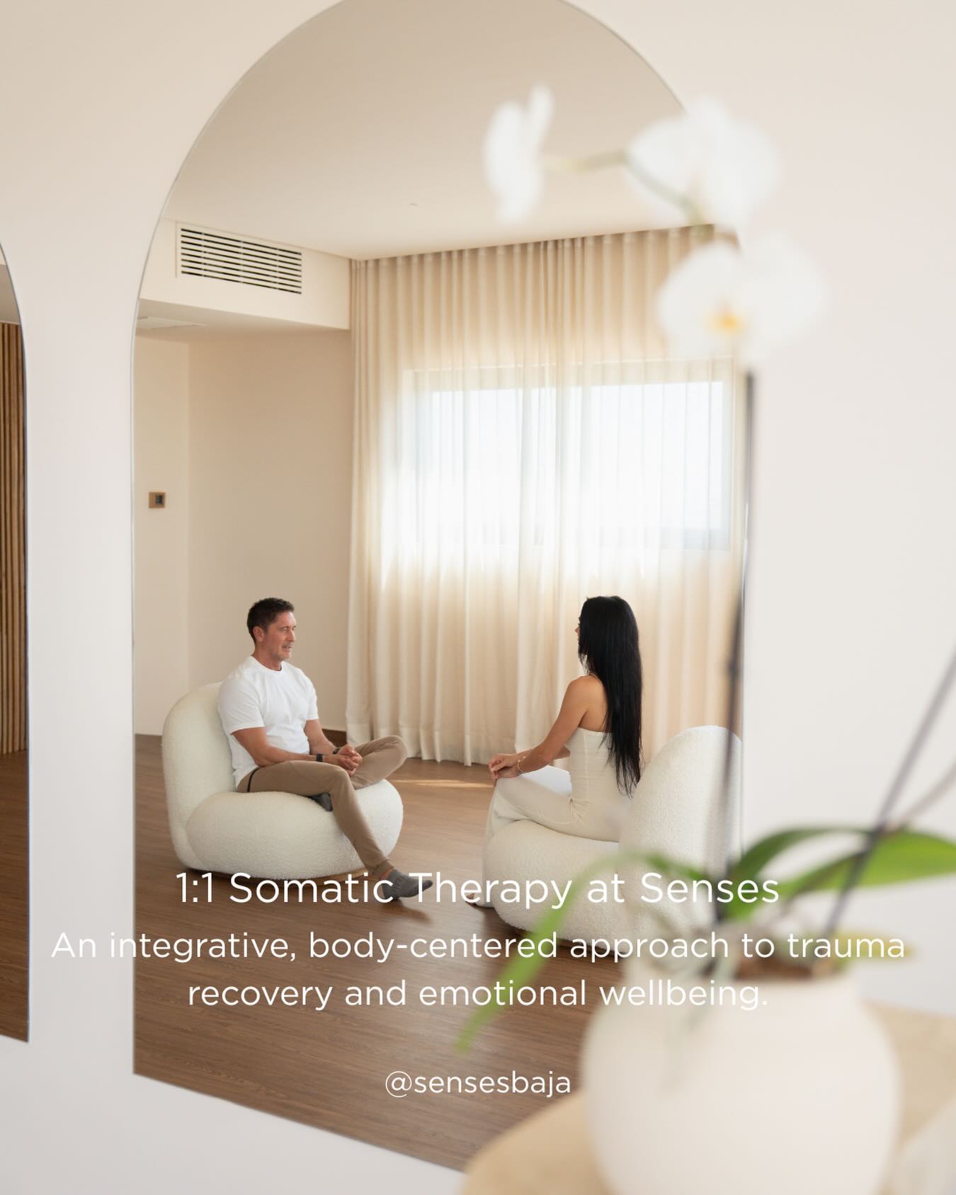 Healing does not happen in isolation. It happens in relationship — with an attuned other, with the body itself, and with the parts of us that learned to protect long before we had the words to understand why.
Somatic therapy is a relational, body-led approach to healing that works with the whole person.
Drawing from ISITTA methodology, Hakomi principles, and polyvagal theory, we work soma-up — beginning with the body’s own experience rather than the mind’s interpretation of it.
Sensation, breath, posture, and movement become doorways into what has been held, often for years, beneath the surface of awareness.
Central to this work is a deep respect for protective parts — the adaptive strategies the nervous system developed in response to overwhelming experience.
Rather than bypassing or dismantling these protections, we meet them with curiosity and compassion.
In the safety of the therapeutic relationship, what once needed to be guarded can begin, gently, to soften.
From this place of relational safety and somatic presence, genuine regulation becomes possible.
And from regulation — integration. The nervous system, given the right conditions, knows how to heal.
This is the work we hold at Senses.
1:1 sessions are available for individuals and couples with our founder Danielle, in Los Cabos.
#somatictherapy #somatichealing #traumarecovery #traumahealing #cabo