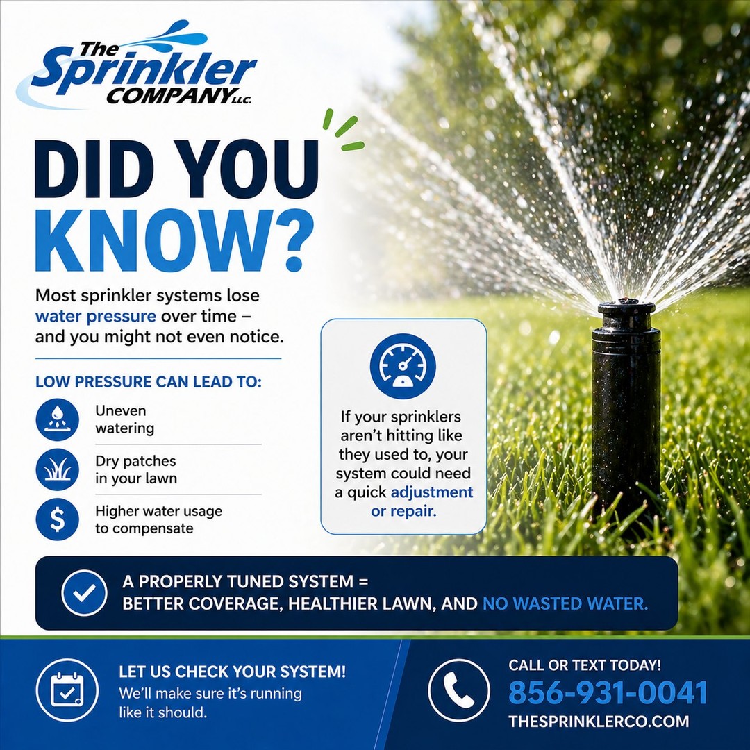 If your sprinklers aren’t hitting like they used to, it’s probably time for a quick check 👇
A properly tuned system = better coverage, healthier grass, and no wasted water 🌱
856-931-0041
thesprinklerco.com
#DidYouKnow #SprinklerSystem #LawnCareTips #Irrigation #TheSprinklerCompany