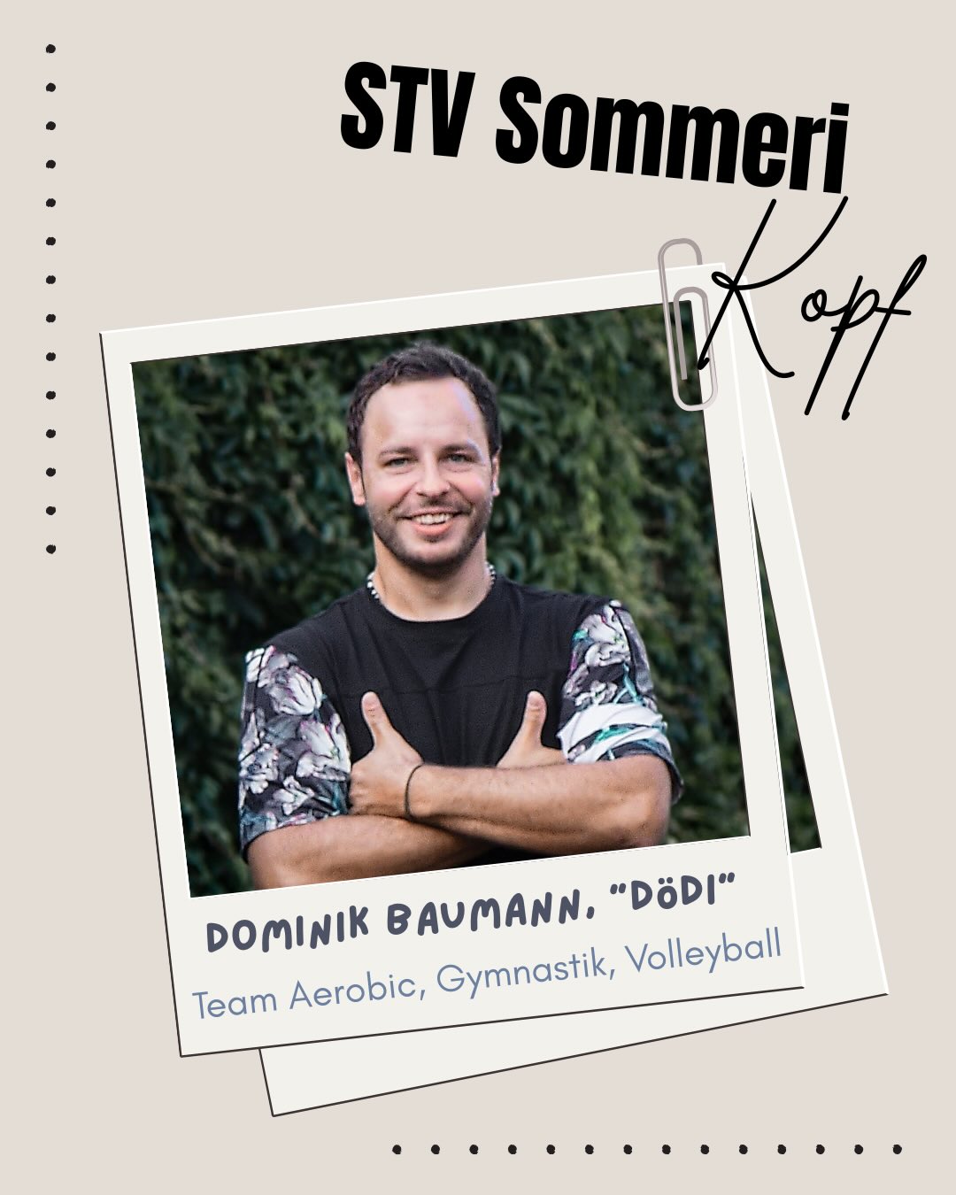 Hüt dörfemer bereits scho üsen nöchste STV-Chopf vorstellä: dä Dominik, üsen Buumää alias Dödi🤭🤩 Lern au du ihn es biz besser kennä, will mir sind üs sicher, dass er dir scho ufem Gym- oder Aerobicfeld ufgfallä isch mit sinerä unglaubliche Power und Technik!😉💛🖤
#stvkopf#dominik#dankefüralles#stvsommeri