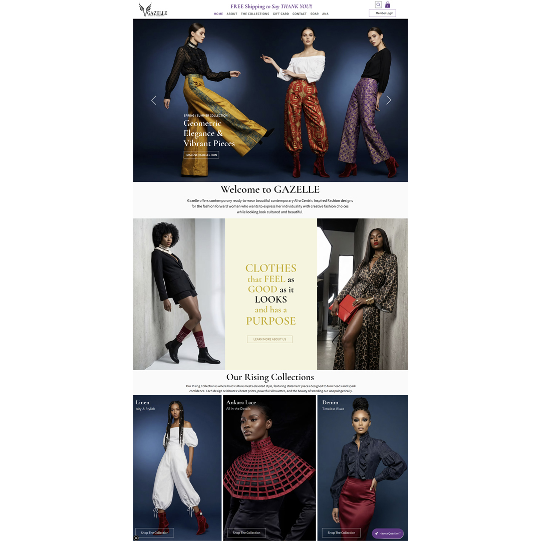 We’re proud to welcome and introduce our newest website launch for @gazellebyme2designs!
Founded by Mariatu Kargbo — a passionate entrepreneur, educator, and fashion visionary born in Sierra Leone, West Africa — Gazelle Fashions creates beautiful contemporary ready-to-wear Afrocentric-inspired designs for the fashion-forward woman who embraces individuality, culture, and confidence. I will not lie iI will be spending mone on this site. We’re honored to partner with a brand rooted in purpose, style, and community, and we’re excited for all that’s ahead.
https://www.shopgazele.com/
#PetiteTaway #GazelleFashions #AfrocentricFashion #WomenInBusiness #SierraLeone #FashionEntrepreneur #ContemporaryFashion #BrandGrowth #CulturalStyle