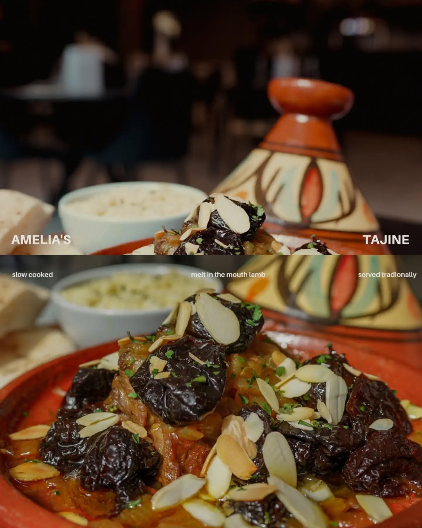 Mo is all fun and jokes - until it comes to his tajine.
Tajine is taken very seriously at Amelia's.
Moroccan lamb, slow cooked until tender in an aromatic sauce with herbs, spices, onions, olives and french beans. Served with bread and a choice of creamy mashed potatoes or cous cous.
It will, of course, arrive as nature intended, in a traditional tajine pot.
#ameliasnorwich #norwich #norwichmoroccanrestaurant