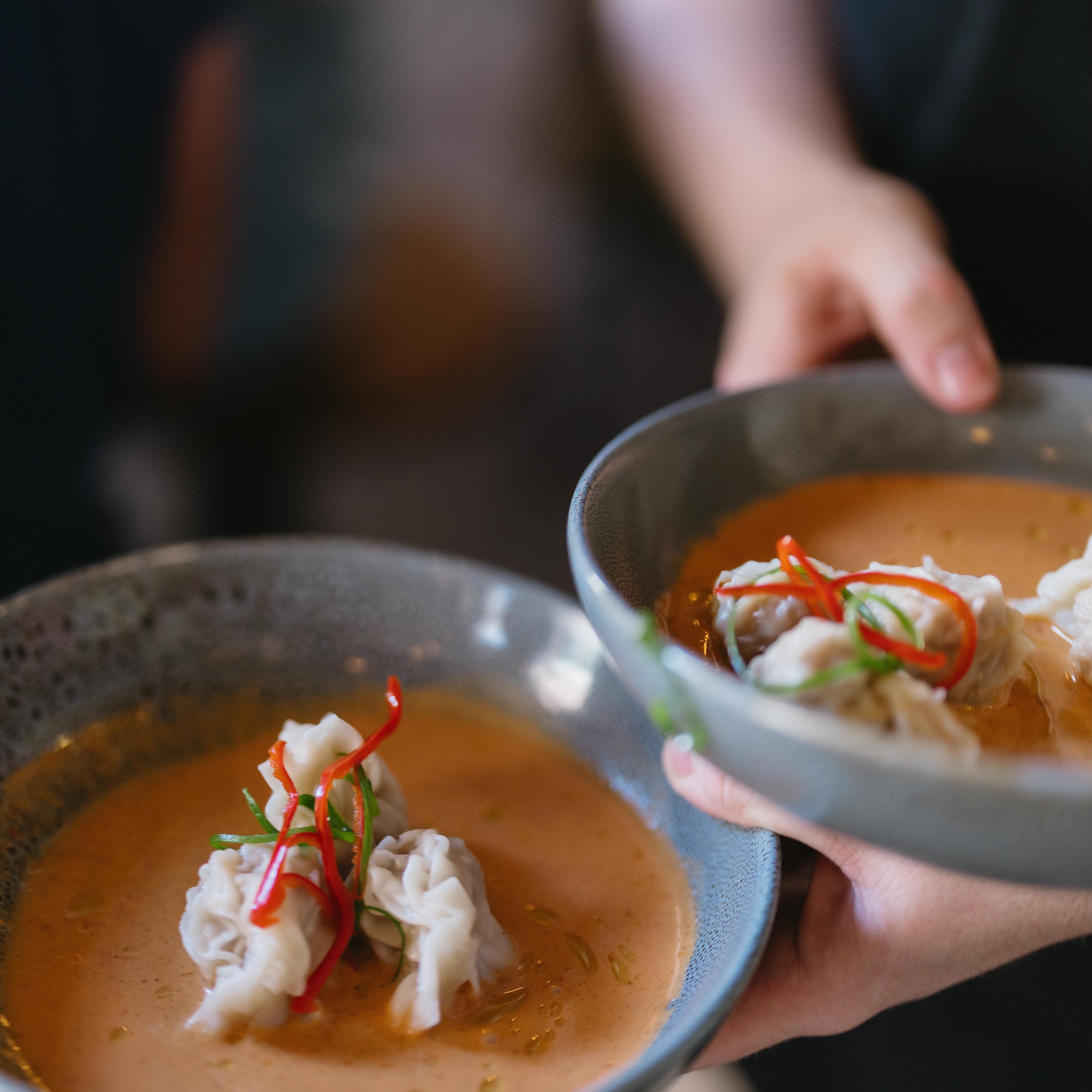 Grab 3 dumplings & a glass of wine for just $20, or share 12 with a bottle for $80. (Sharing not required)