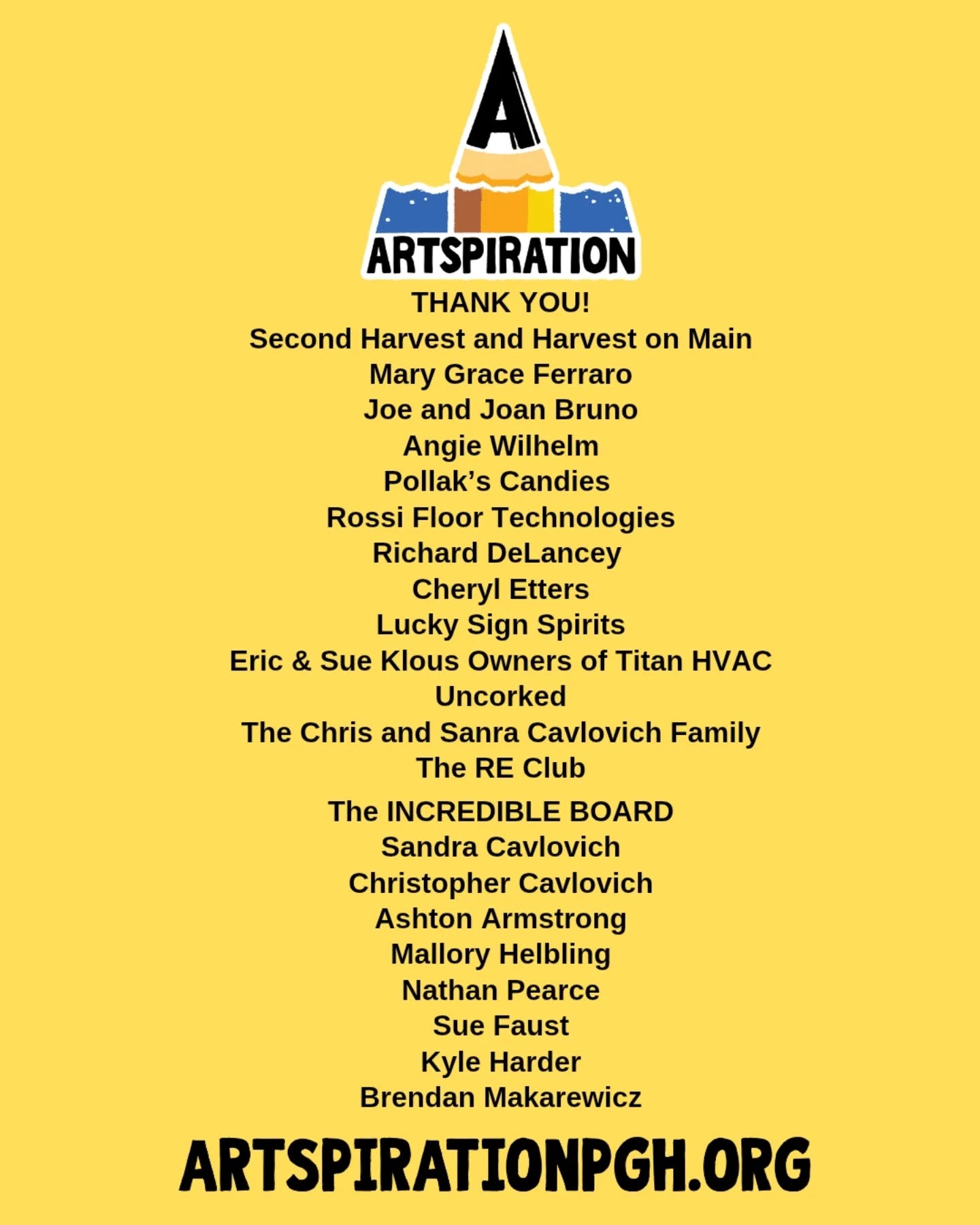 Thank you to everyone who donated, sponsored, pitched in, and helped out! It takes a village!