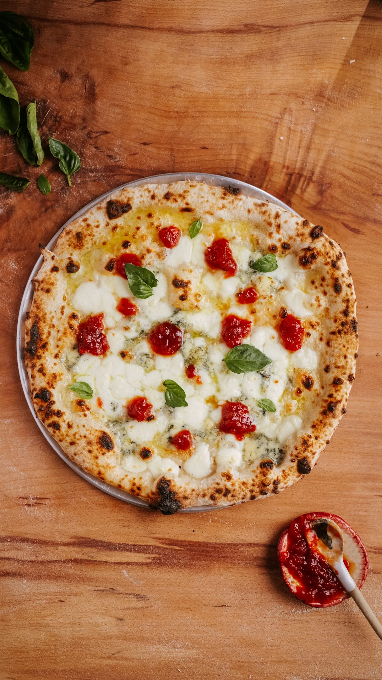POV 50-hour fermented sourdough pizza with four cheeses and tomato jam. Slow fermentation, high heat, good ingredients and balance. That’s all I’m chasing.