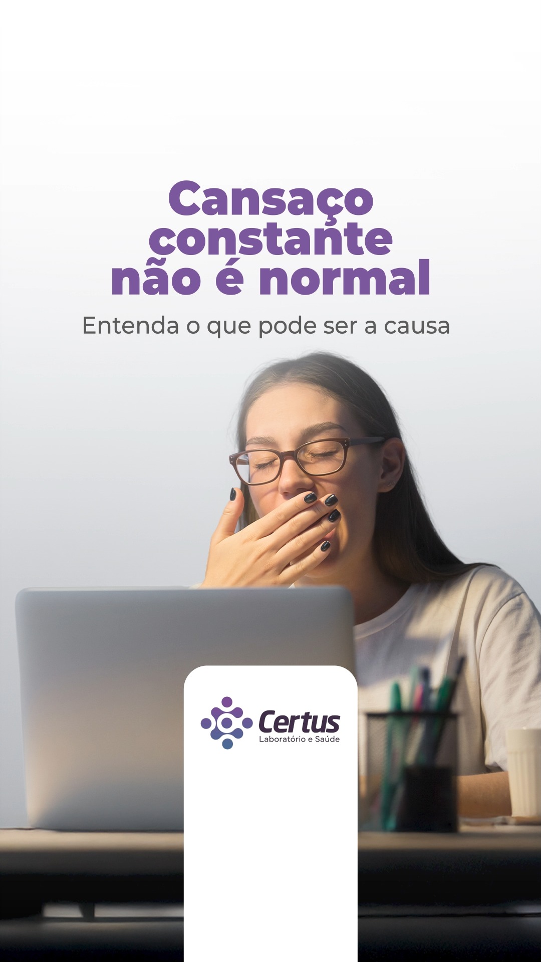 Em vários casos, o cansaço pode estar ligado a alterações que só aparecem com investigação, como anemia, deficiência de vitaminas, alterações na tireoide ou até glicose desregulada.
Quando o corpo começa a dar sinais, entender a causa é o primeiro passo. E os exames laboratoriais ajudam a trazer essa resposta com mais clareza.
Fale com nossa equipe e tire suas dúvidas. 💬
Certus Laboratório e Saúde
📍 Piumhi (Centro)
Praça Guia Lopes, nº 54, Anexo à Santa Casa
📞Telefone: (37) 3371-9511
📱WhatsApp: (37) 99965-0200
📍 São Roque de Minas
Rua Francisco Alves Oliveira, 230, Centro
📱📞Telefone/WhatsApp: (37) 99991-0500
Site: www.certuslaboratorio.com.br
🕐 Horário de funcionamento:
Piumhi:
Segunda a sexta: das 6h30 às 19h
Sábado e feriados: das 7h às 19h
Domingo: das 7h às 13h
São Roque de Minas:
Segunda a sexta: das 6h30 às 17h30
Sábado: das 7h as 11h