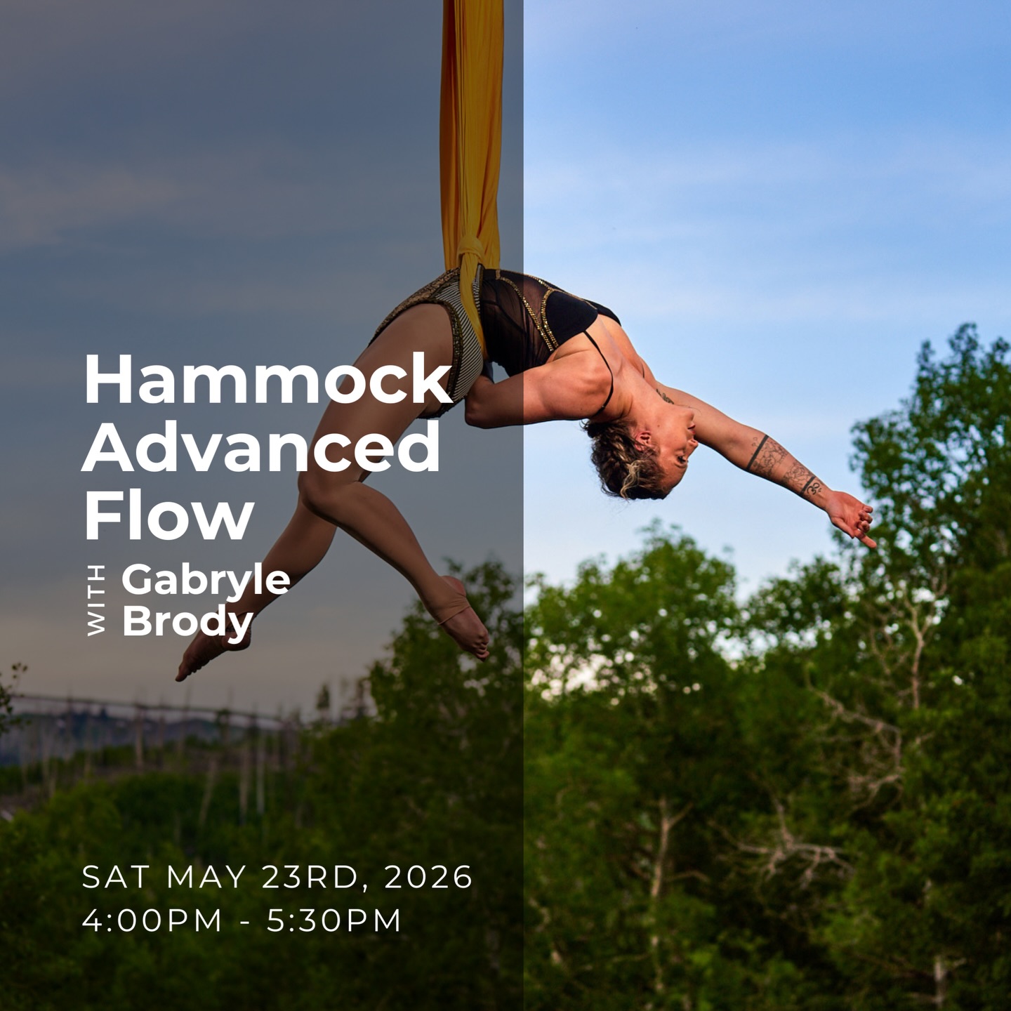✨ Hammock Workshops with @gabby.b.aerial ✨
Join us for TWO workshops with Gabby designed for intermediate/advanced students looking to build confidence, flow, and dynamic movement in the air.
Early bird ends May 10th!
Advanced Flow Workshop
May 23rd | 4:00pm - 5:30pm
Dynamic Movement Workshop
May 24th | 4:00pm - 5:30pm
Limited spots available
$50 per workshop
Early bird pricing $45 until 5/10
Ages 12+
Sign up through the link in our bio!
#aerialhammock #aerialflow #aerialarts #phoenixaerial #circusarts