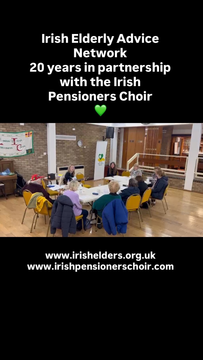 Thank you to @carolineregan_music for her ongoing with the the @irish.elderly.advice.network and the @theirishpensionerschoir. This clip is from today’s partnership session in Hackney.
Singing, music, and culture has proven to be hugely important for the well-being of older people. We are committed to including this at the centre of our well-being and partnership work.
For more info, www.irishelders.org.uk and www.irishpensionerschoir.com
#irishinlondon #olderirish #irishelderly #londonirish #irishelders