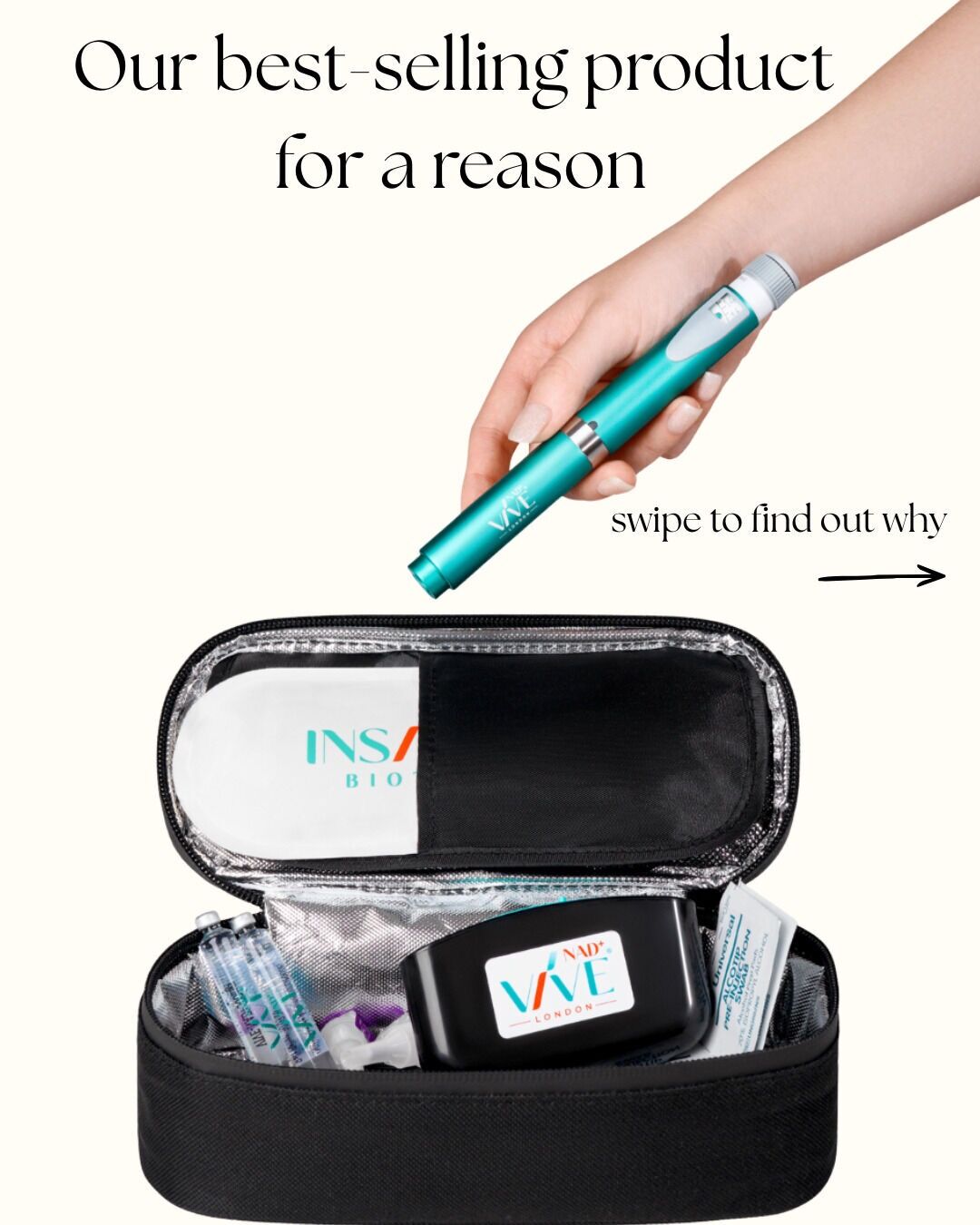 Our best-selling product for a reason.
Want to find out why? Need to lift your mood? Increase hair growth? Improve productivity?
The proof is in our client testimonials.
Everyone's feedback is unique because the VIVE-NAD effect is truly unique. See how you respond and start your longevity journey today.