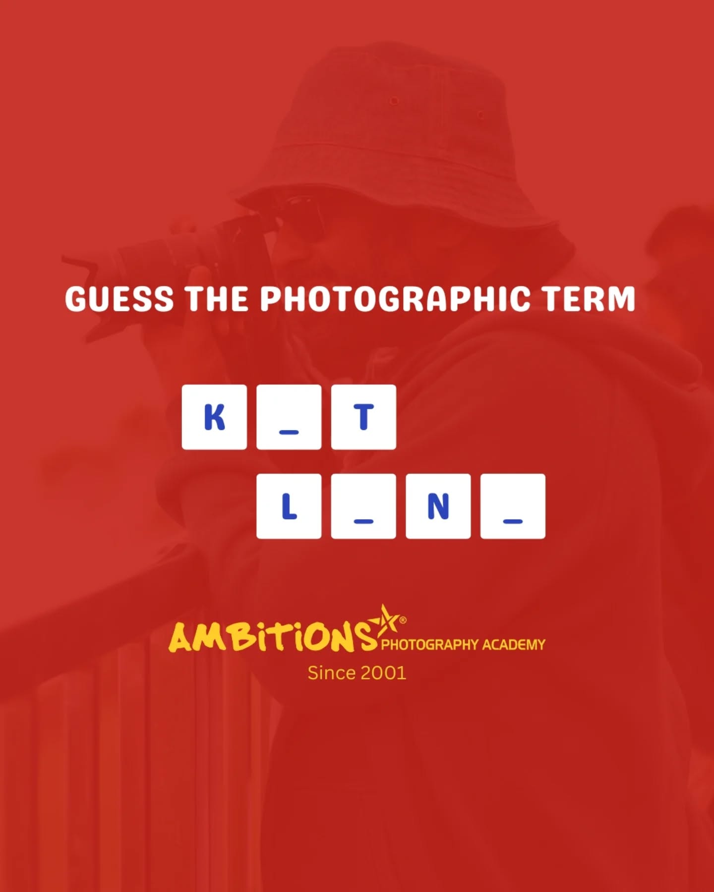 Comment your answer here
#quiztime #learnphotography #ambitions