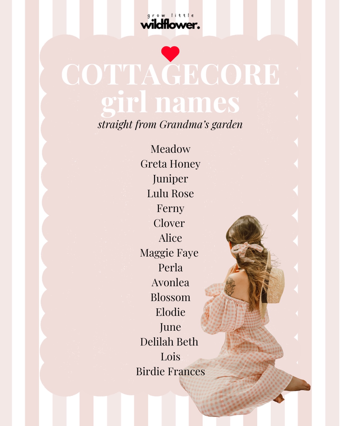 COTTAGECORE 🍃🌿🌱 GIRL NAMES!
I just adore this style, straight from Grandma’s garden 🥹 Loving Ferny lately!!
I couldn’t help but spot the sweetest little cottagecore sisters after I made this collection ~ Greta Honey, Maggie Faye & Birdie Frances 🍃
#growlittlewildflower