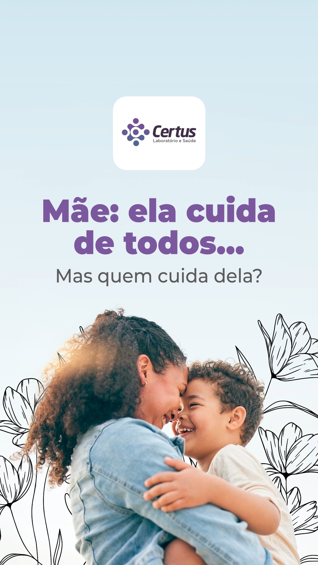 Neste Dia das Mães, lembre-se: quem cuida de todos também precisa de atenção e olhar para a própria saúde.
Em cada fase da vida, esse cuidado continua. E a gente está aqui para fazer parte de todas elas. 💙
Certus Laboratório e Saúde
📍 Piumhi (Centro)
Praça Guia Lopes, nº 54, Anexo à Santa Casa
📞Telefone: (37) 3371-9511
📱WhatsApp: (37) 99965-0200
📍 São Roque de Minas
Rua Francisco Alves Oliveira, 230, Centro
📱📞Telefone/WhatsApp: (37) 99991-0500
Site: www.certuslaboratorio.com.br
🕐 Horário de funcionamento:
Piumhi:
Segunda a sexta: das 6h30 às 19h
Sábado e feriados: das 7h às 19h
Domingo: das 7h às 13h
São Roque de Minas:
Segunda a sexta: das 6h30 às 17h30
Sábado: das 7h as 11h