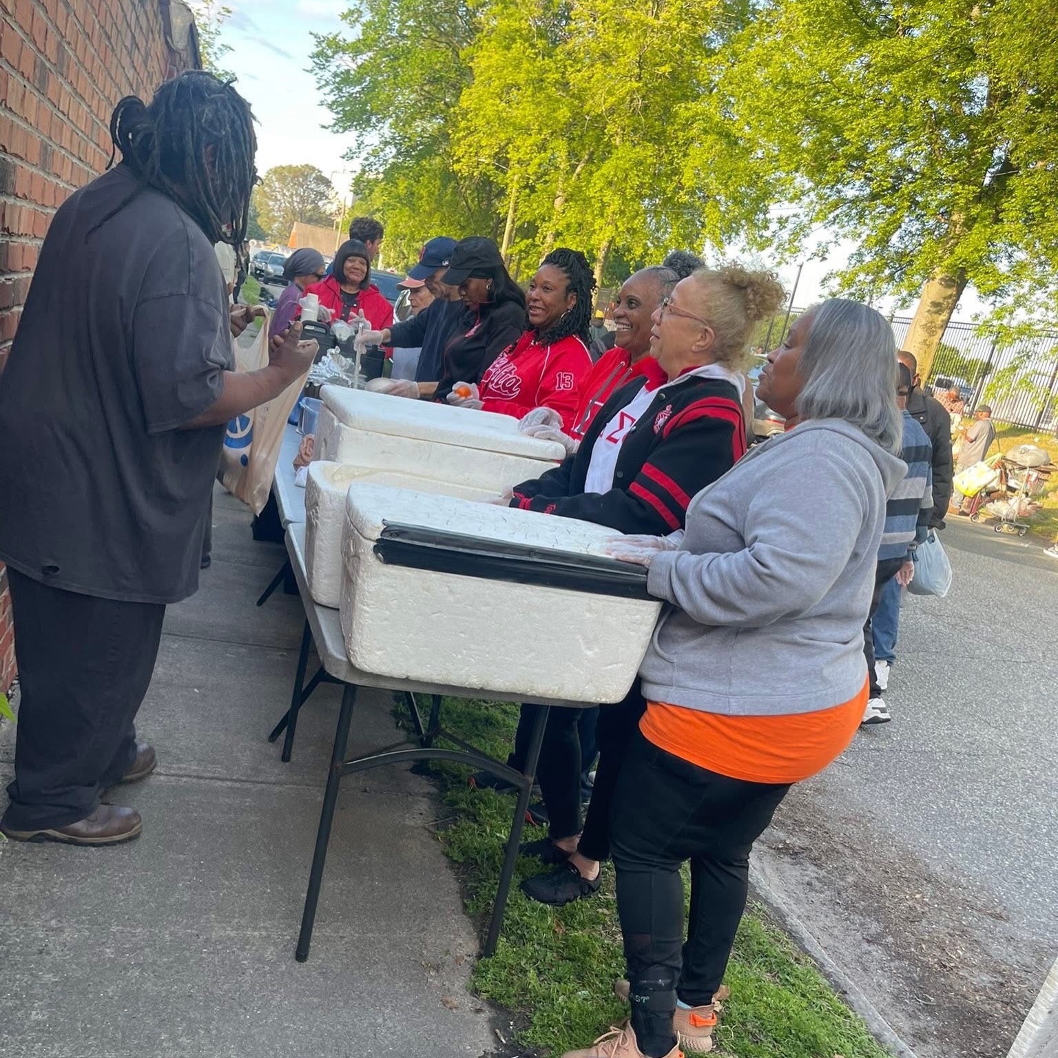 Norfolk Alumnae Chapter continues to serve our community through a number of efforts during this 2026 May Week.
On Saturday, May 9th from 7-8AM, Sorors worked together in collaboration with Bethlehem Missionary Baptist Church to serve hot breakfast. Lunch sandwiches prepared by chapter Sorors and snacks were also distributed. More than 60 guests were served Outside These Walls on Salter Street in Norfolk.
#NACDST1929
#Service
#MayWeek
#ServiceInOurHearts
#ServiceIsWhoWeAre