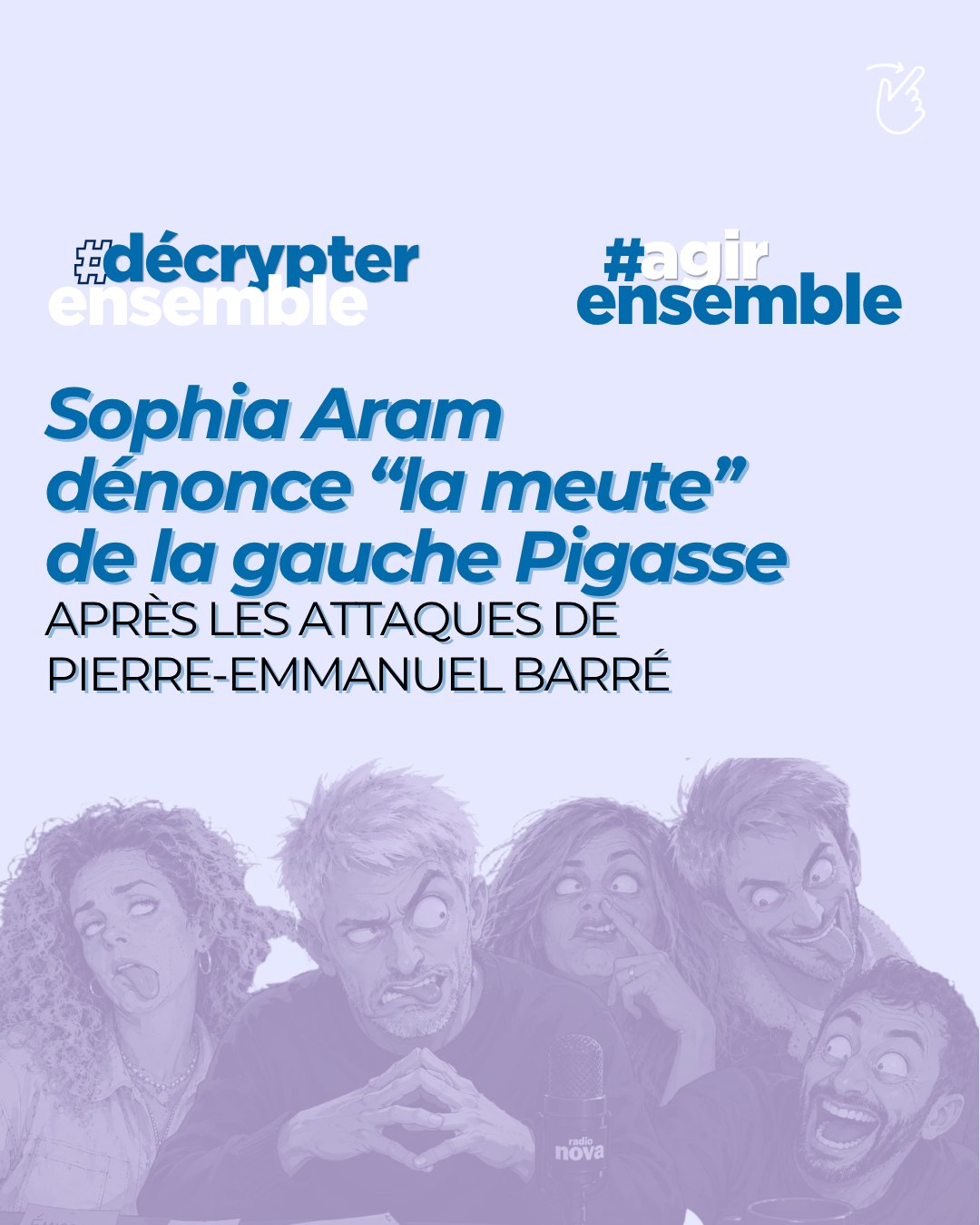 @sophia.aram gêne #RadioNova … Parce qu’elle n’utilise pas ses origines pour se victimiser, parce qu’elle combat farouchement l’islamisme, parce qu’elle est sans complaisance avec la gauche mélenchoniste, parce qu’elle est n’est pas tombé dans les manipulations concernant le pseudo « Génocide » à Gaza, et tout ça elle le fait sur France Inter, et pour beaucoup c’est un bol d’air.
Alors chez #agirensemble , nous disons merci à @sophia.aram , merci de tenir le cap, merci de poser les mots justes sur les menaces qui pèsent sur notre pays et merci de ne pas céder face à la meute.