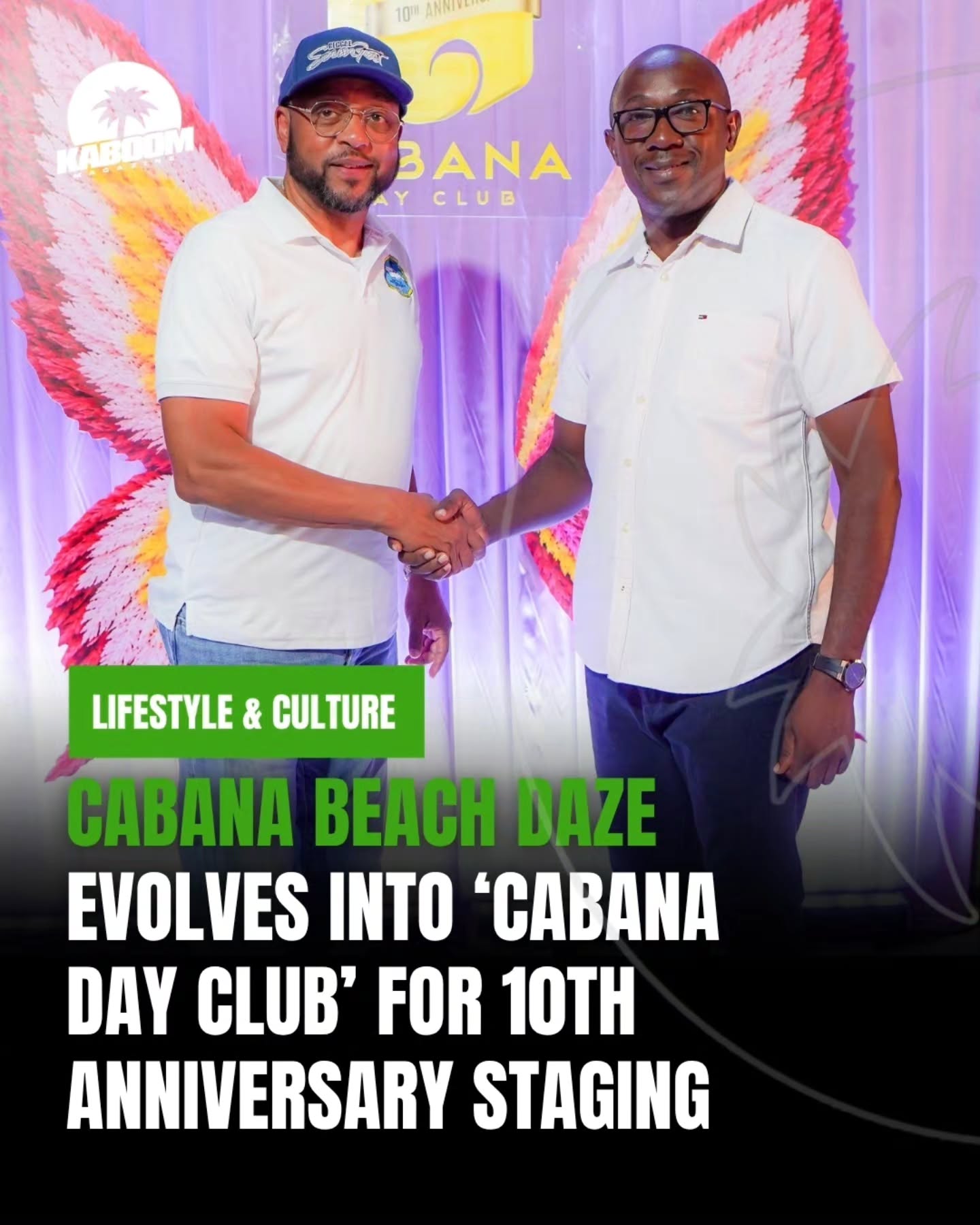 Cabana Beach Daze is entering a new era as Cabana Day Club, with the rebranded lifestyle event set to celebrate its 10th anniversary on Labour Day, May 25, 2026, at the Gardens at Dunn’s River Falls. The launch event, held at Plantation Smokehouse, introduced supporters and officials to the brand’s new direction. “Our audience has evolved. They wanted more curated brunch-style experiences, more luxury, more atmosphere,” promoter and Ascend Innovations CEO Warren Clarke shared.
Set within Dunn’s River Tranquility Gardens, the anniversary staging promises premium cuisine, top-shelf drinks, immersive décor, upgraded lounges, and luxury cabanas complete with private chefs and dedicated hosts.
More on Kaboommag.com 🗞
#Kaboom #KaboomMag