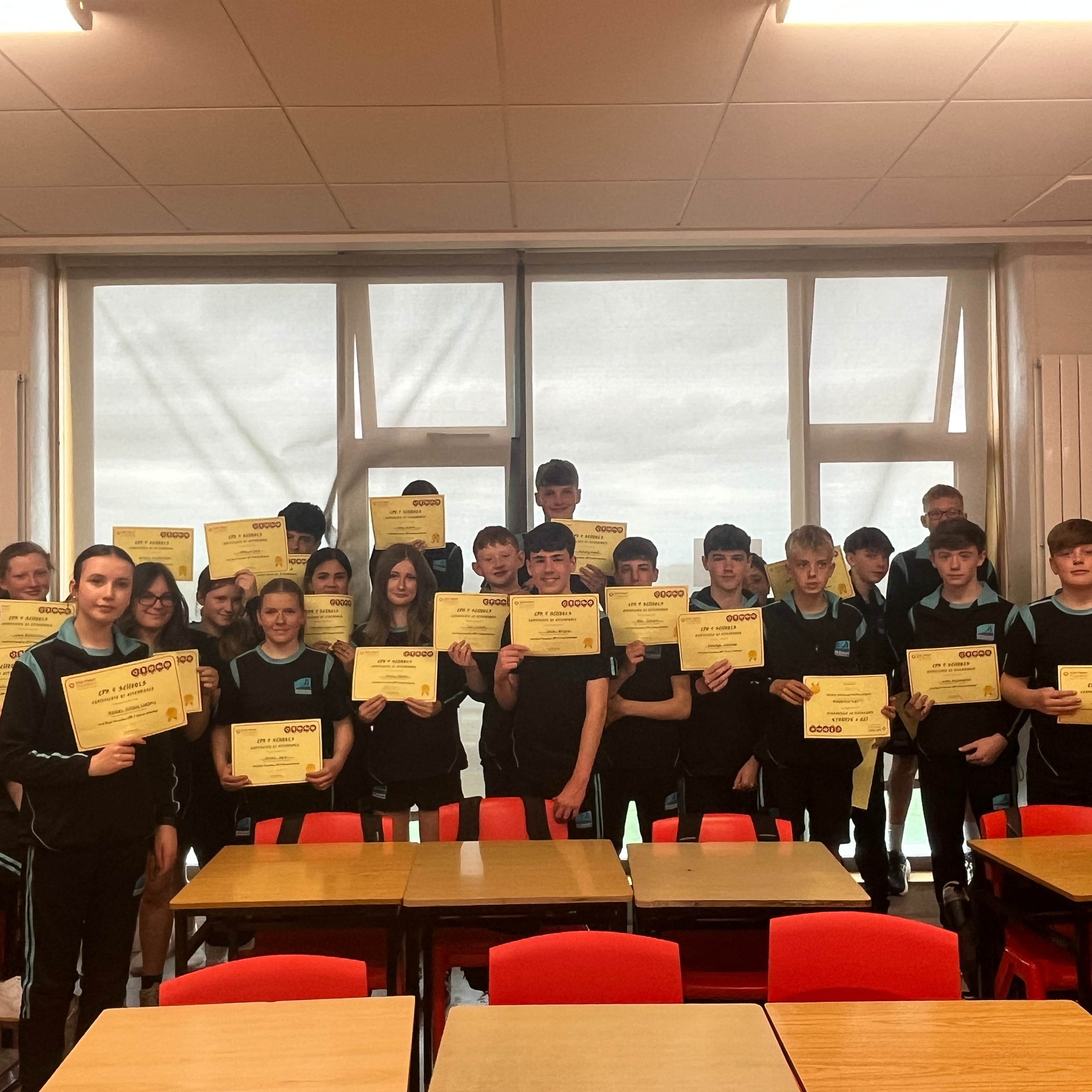 A group of our TY students were leading a workshop in CPR with our 1st Years today, helping them to develop vital life-saving skills π©Ί
