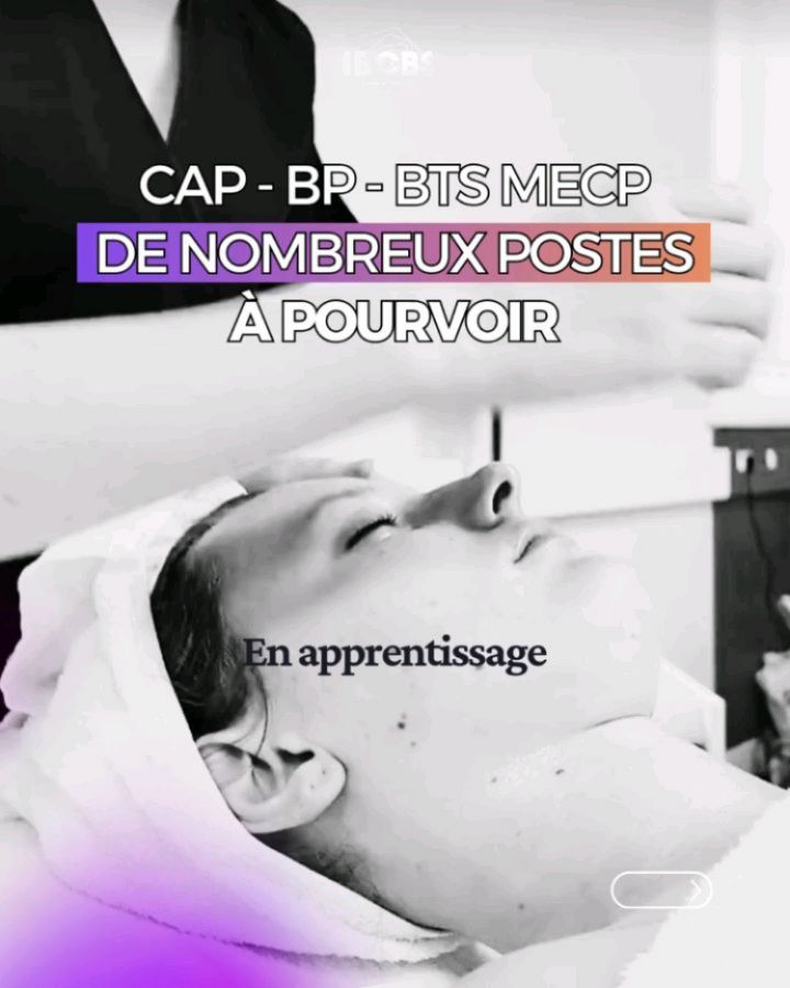 🌟 PLUS DE 20 POSTES A POURVOIR EN RÉGION CHARTRAINE DANS LES MÉTIERS DE LA BEAUTÉ ET DU BIEN-ÊTRE 🤝 Ça vous intéresse ?
Formez-vous par le biais du contrat d’apprentissage aux métiers de l’esthétique cosmétique parfumerie. Nos enseignes partenaires recrutent leurs futurs apprentis maintenant !
Nous proposons 3 Formations diplômantes en apprentissage sur le Campus IBCBS By Régine Ferrère à Chartres :
— CAP Esthétique Cosmétique Parfumerie
— BP Esthétique Cosmétique Parfumerie
— BTS des Métiers de l’Esthétique-Cosmétique-Parfumerie
Nous réalisons un accompagnement sur mesure pour vous permettre de décrocher votre contrat d’apprentissage
— Florence notre Chargée de relations entreprises, vous accompagne
— Elle vous aidera pour la création de votre CV
— Elle organisera vos entretiens d’embauche avec vos futurs employeurs
Le Campus IBCBS propose une pédagogie innovante dans un cadre d’apprentissage unique pour
— Apprendre autrement accompagnée par « La Belle Gabrielle », votre future assistante pédagogique virtuelle avec IA
— Apprendre dans le cadre inspirant du Campus IBCBS By Régine Ferrère situé sur le site Marceau, lieu emblématique et inspirant
— Apprendre avec un contrat d’apprentissage à Chartres et dans son agglomération
Contact :
IBCBS Chartres By Régine Ferrère
12 rue Saint-Michel, 28000 Chartres
Intéressé(e) ? Contactez-nous dès maintenant pour plus d'informations ou pour déposer votre candidature : contact@ibcbs.fr