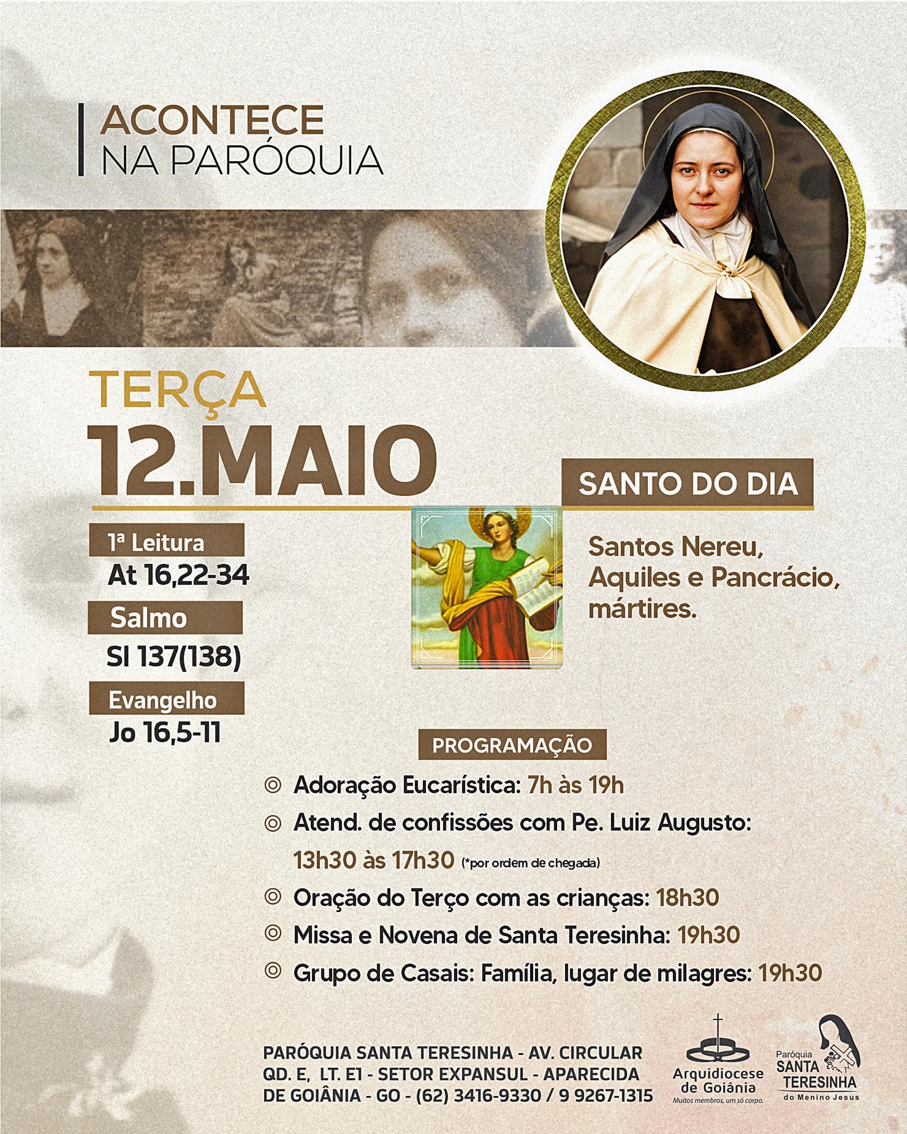Programação do dia- 12/05