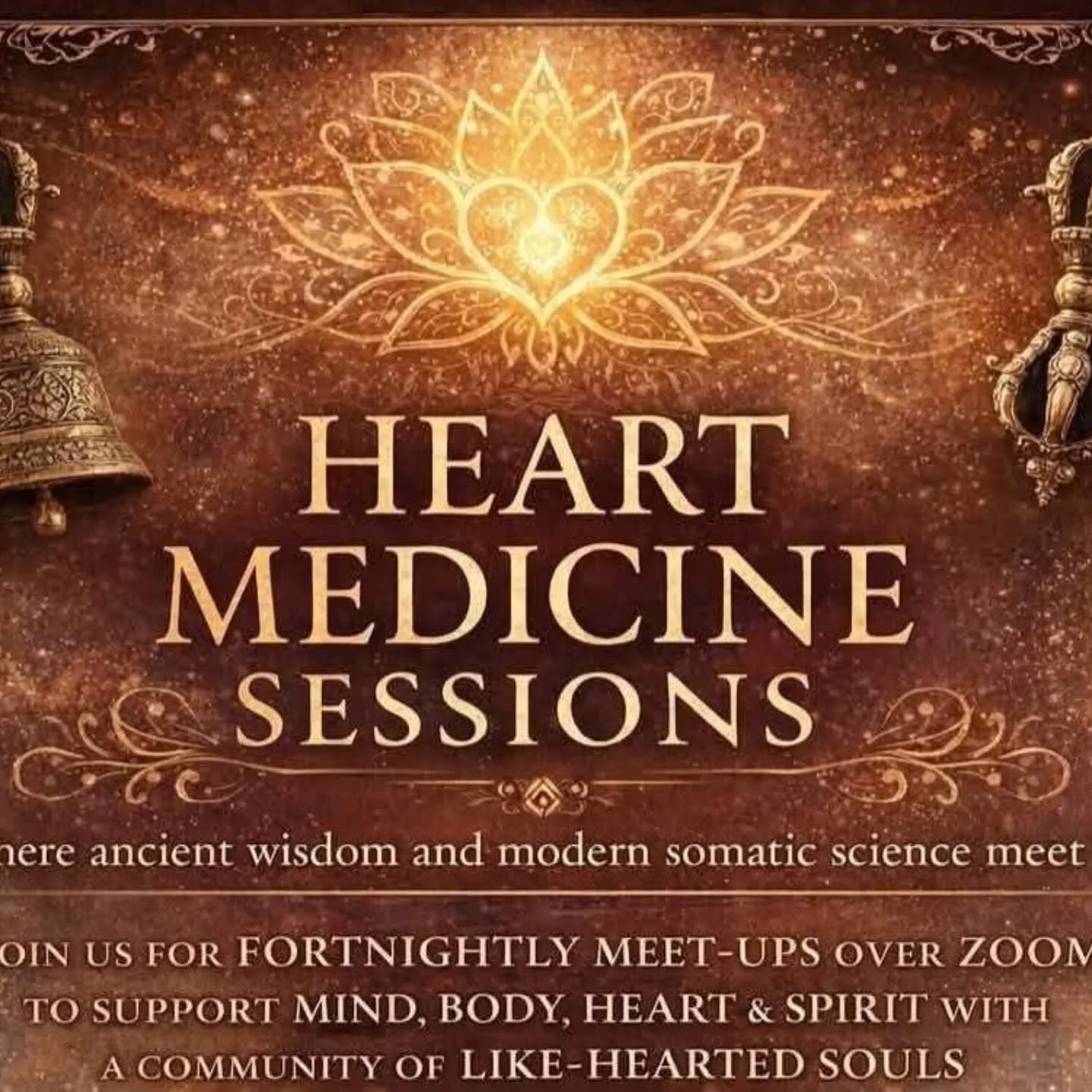 Beautiful Souls 💛
We are gathering again this Monday for our Heart Medicine Sessions - a gentle and supportive space to reconnect, breathe, learn and remember what truly matters.
These twice-monthly online gatherings are an opportunity to explore mindfulness-based and energetic medicine practices, nervous system support, self enquiry and heart-centred connection with other like-hearted souls from wherever you are in the world.
We’re certainly living through challenging and uncertain times, and many hearts are feeling the weight of it all. If your heart has been longing for nourishment, community, steadiness and meaningful connection, this space is for you 🙏
Together we weave simple yet profound practices inspired by ancient wisdom traditions alongside energetic and somatic approaches that support greater calm, resilience, insight and inner peace.
These sessions are about coming home to yourself. Softening. Remembering. Practising together.
✨ 2 x monthly live Zoom sessions
✨ Join from anywhere in the world
✨ Join anytime / cancel anytime
✨ Private community group for support, connection and integration between sessions
If you would love to learn practices that have supported hearts and lives for millennia while being held in warm and compassionate community, you are so welcome here 💛
To join please go to link in bio 🙏
#HeartMedicineSessions #Mindfulness #HealingInCommunity #NervousSystemHealing #EnergeticMedicine Peace TraumaInformedHealing MeditationPractice HeartCentredLiving