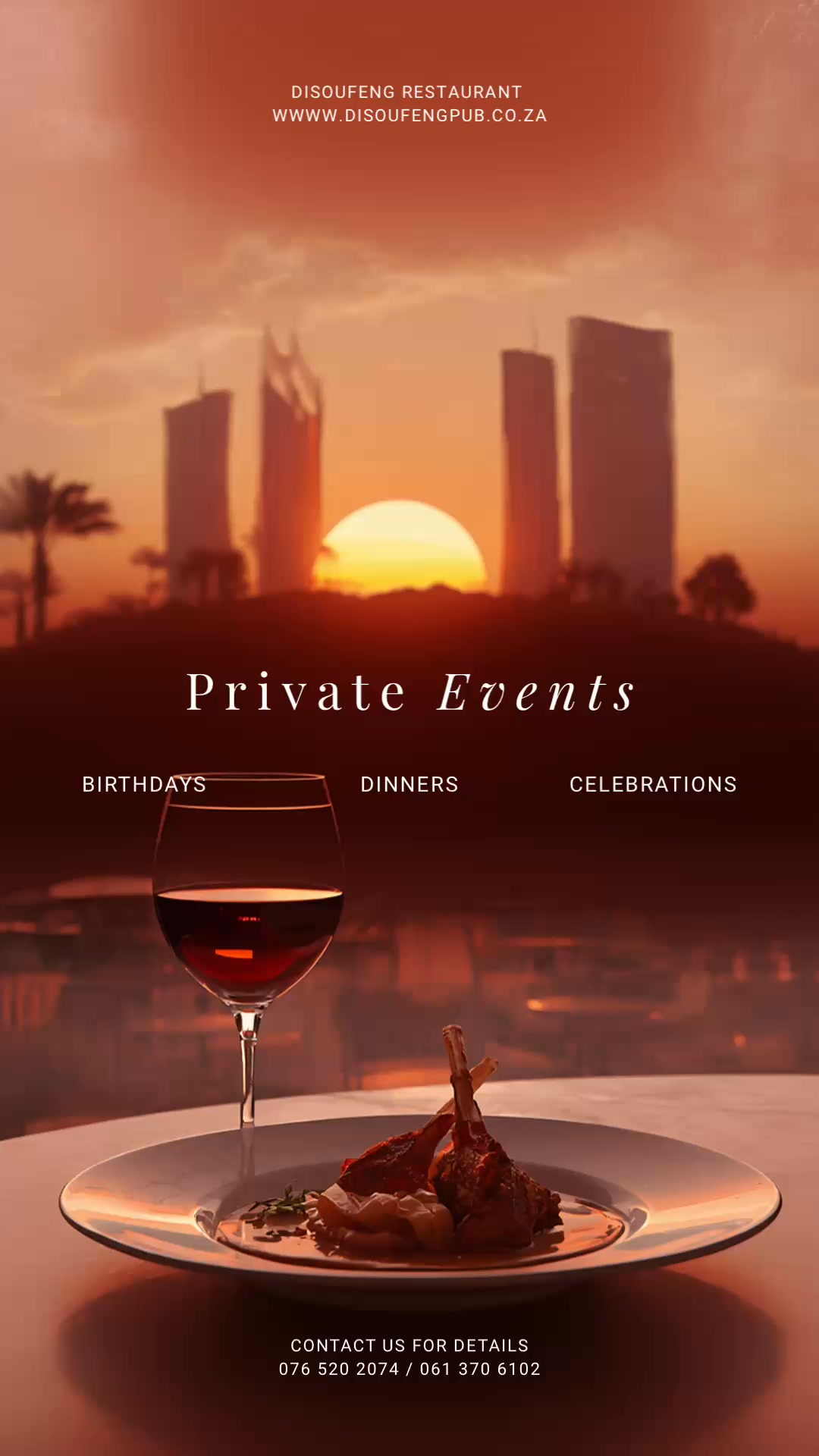 Host your next unforgettable moment at Disoufeng 🍷✨
From intimate dinners to birthday celebrations and exclusive private gatherings — we create the perfect atmosphere for every occasion.
Private Events • Luxury Dining • Elegant Experiences
Contact us for bookings:
076 520 2074 / 061 370 6102
#Disoufeng #PrivateEvents #LuxuryDining #Celebrations #BirthdayDinners #ExclusiveEvents