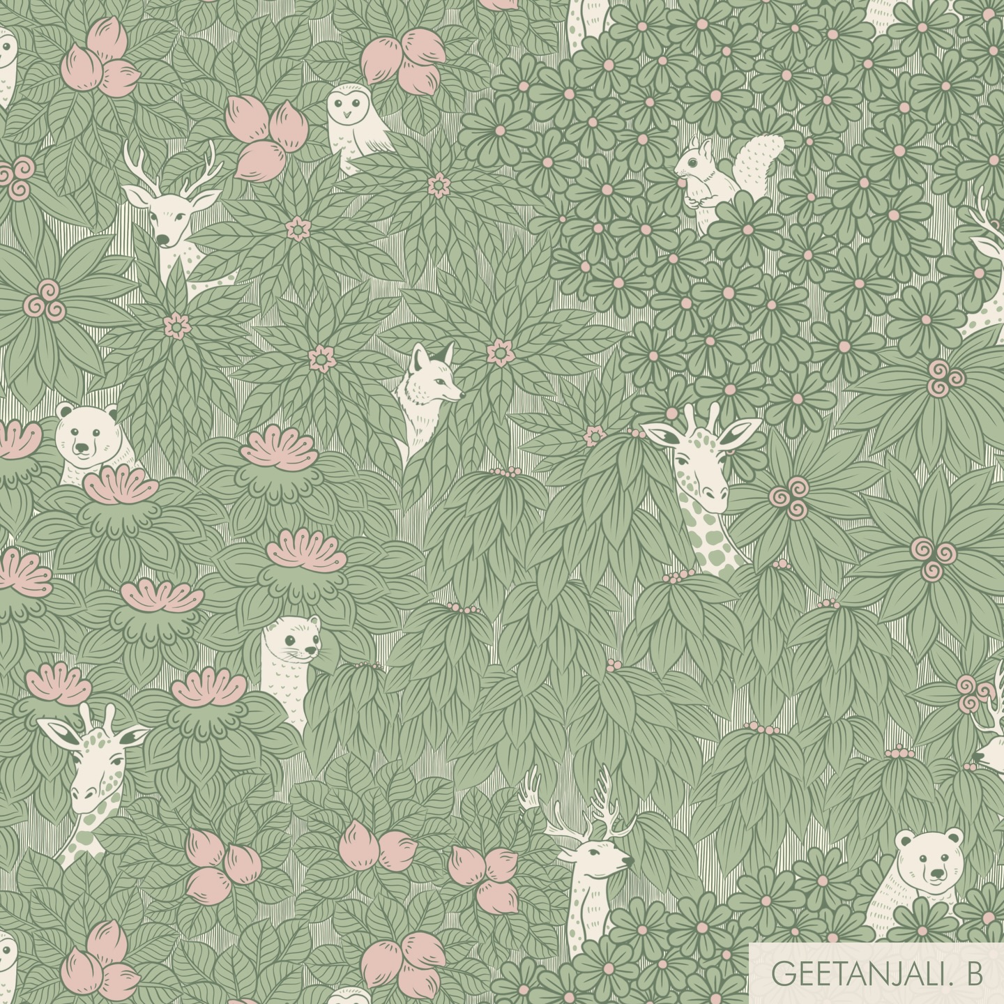Just submitted my design “Tropical Jungle Peekaboo” for this week’s Spoonflower design challenge 🌿✨
A soft jungle nursery pattern with tropical leaves and little animals peeking through.
.
.
#spoonflowerdesignchallenge #spoonflowerartist #junglenursery #surfacepatterndesigner #patternlicensing ❤️