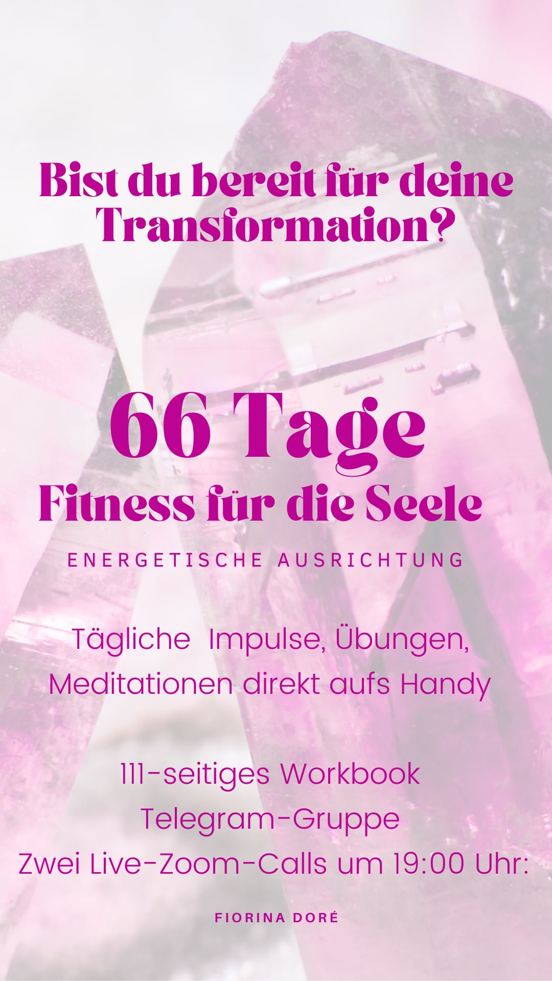 Dein Gehirn braucht 66 Tage.
Genau darauf ist mein neues Online-Programm aufgebaut:
66 tägliche Impulse & Audios für deine mentale Stärke, emotionale Freiheit und innere Balance.
Start: 11. Juni 2026
Für alle, die wirklich etwas verändern wollen.
Mehr Infos: Link in der Bio
#66tage #mentaltraining #fitnessfürdieseele #fiorinadore #mentalhealth mindset persönlichkeitsentwicklung wien