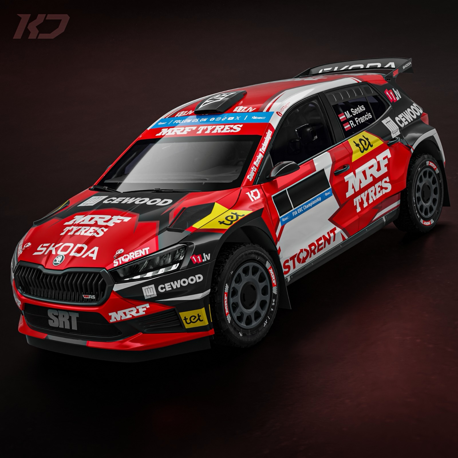 SESKS IS BACK! 🔥🇱🇻
Mārtiņš Sesks and Renārs Francis return to the FIA European Rally Championship at the BAUHAUS Royal Rally of Scandinavia 2026, reuniting with Sports Racing Technologies and the Škoda Fabia RS Rally2.
The 2023 FIA ERC vice-champions will continue their strong partnership with MRF Tyres, whose signature red colours will feature prominently in the crew’s updated livery. The Latvian duo last appeared in ERC competition last year in Poland, securing a commanding victory! 👊🏻
#SRT #SportsRacingTechnologies #SuspensionLaboratory #MartinsSesks #FIAERC