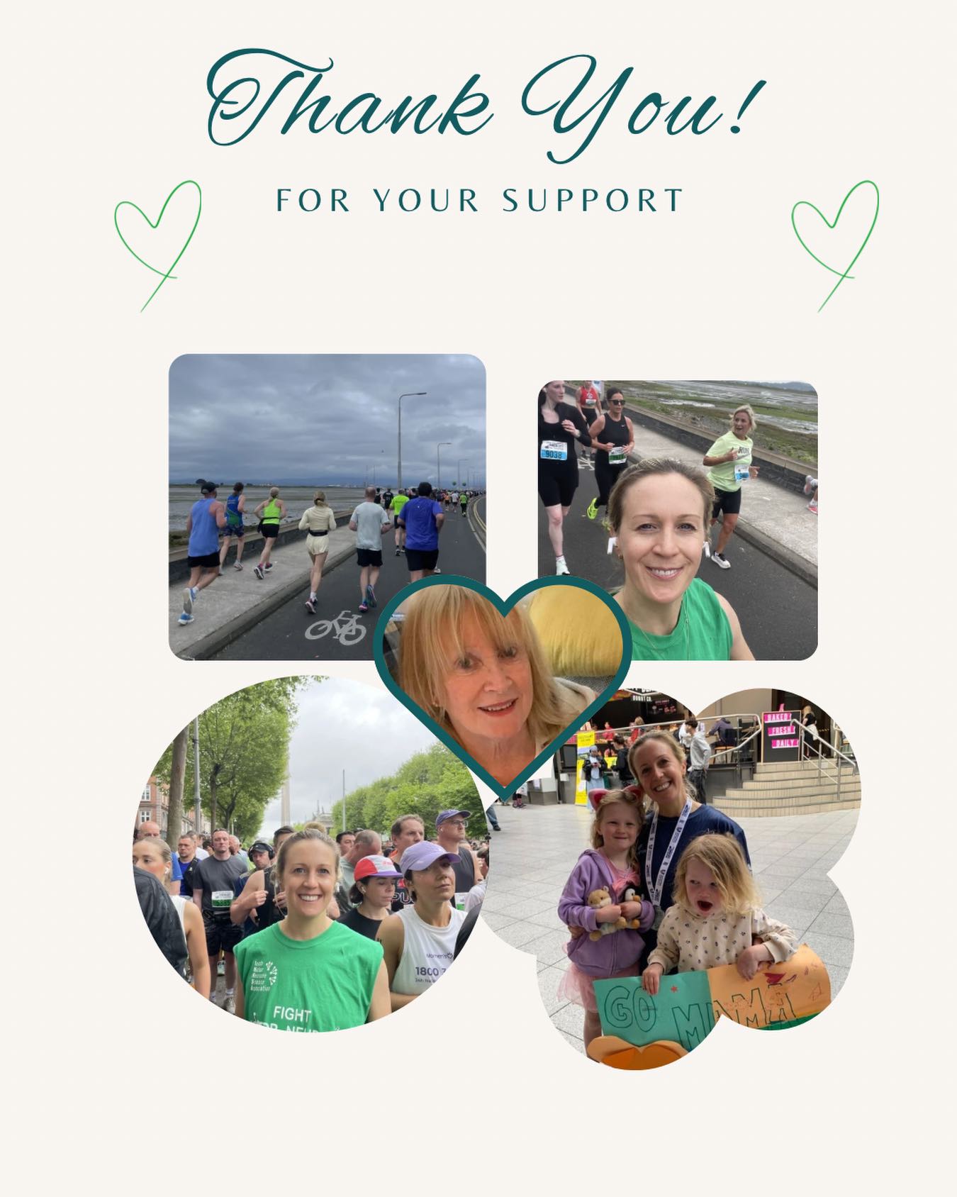 Thank you to everyone!! ..For all of your messages and support.
I completed the @dublincityhalfmarathon for @imnda in honour of my mum and raised an amazing €5000. It was emotional and hard but I was chuffed I made it over the line in 1 piece.
Forever grateful to everyone who encouraged me along the way 💛
Michelle x