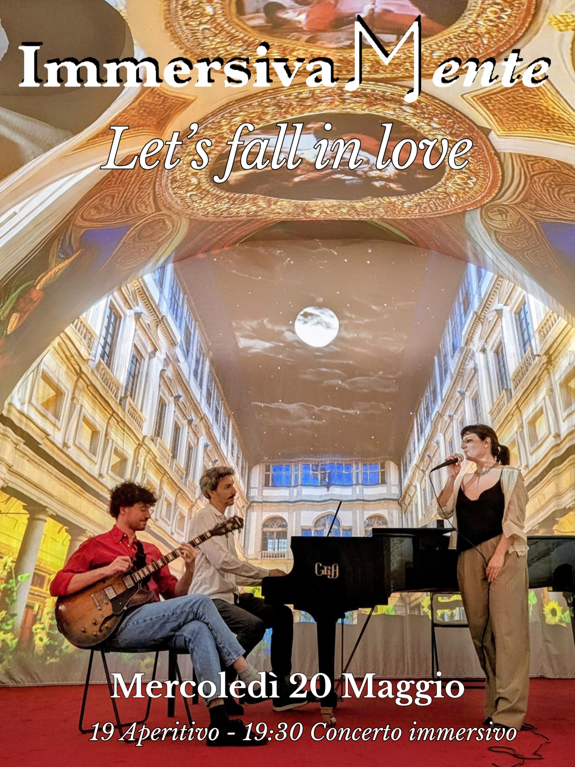 Let’s fall in Love - A Jazz love story
L’Amore può essere complicato e a volte improvvisato... ma sempre intenso
Il racconto di una storia d’amore viene tratteggiato e percorso tramite le emozioni degli standard jazz: l’infatuazione, la passione, la crisi e l’addio.
Bob Haggart - What’s New?
Errol Garner - Misty
Don Redman - Gee baby Ain’t no good to you
E moltissimi altri
Maria Balderi voce
Alberto Motta chitarra
Luca Pirelli pianoforte
Ore 19:00 - calice diVino insieme agli artisti
Ore 19:30 - concerto immersivo
Biglietti su Evients
#concertimilano #immersivamente #jazz #palazzodellestelline