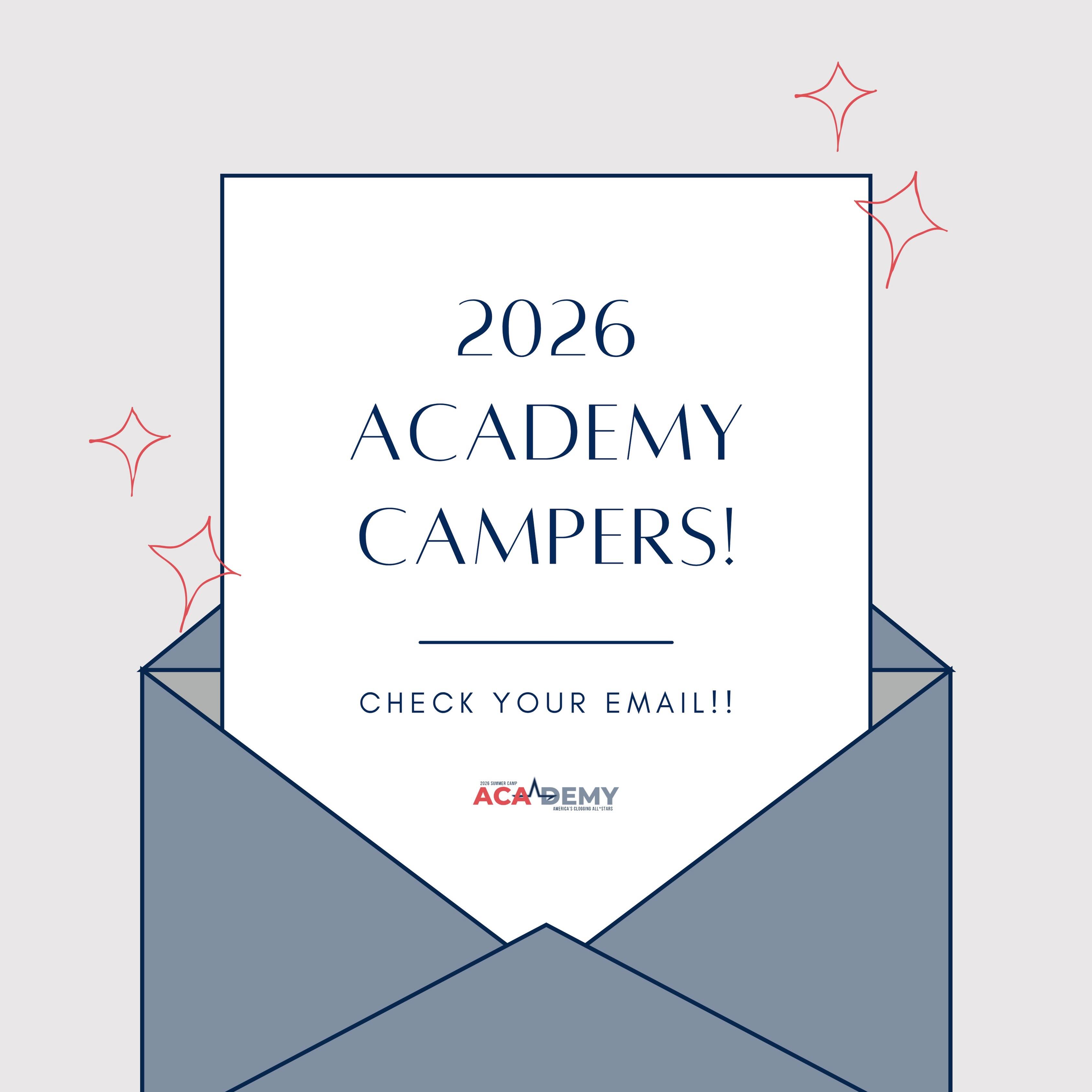 2026 ACAdemy Campers…
CHECK YOUR EMAIL!!!!!🌟🌟
•
Things are starting to get real, and it’s not too late to join us!