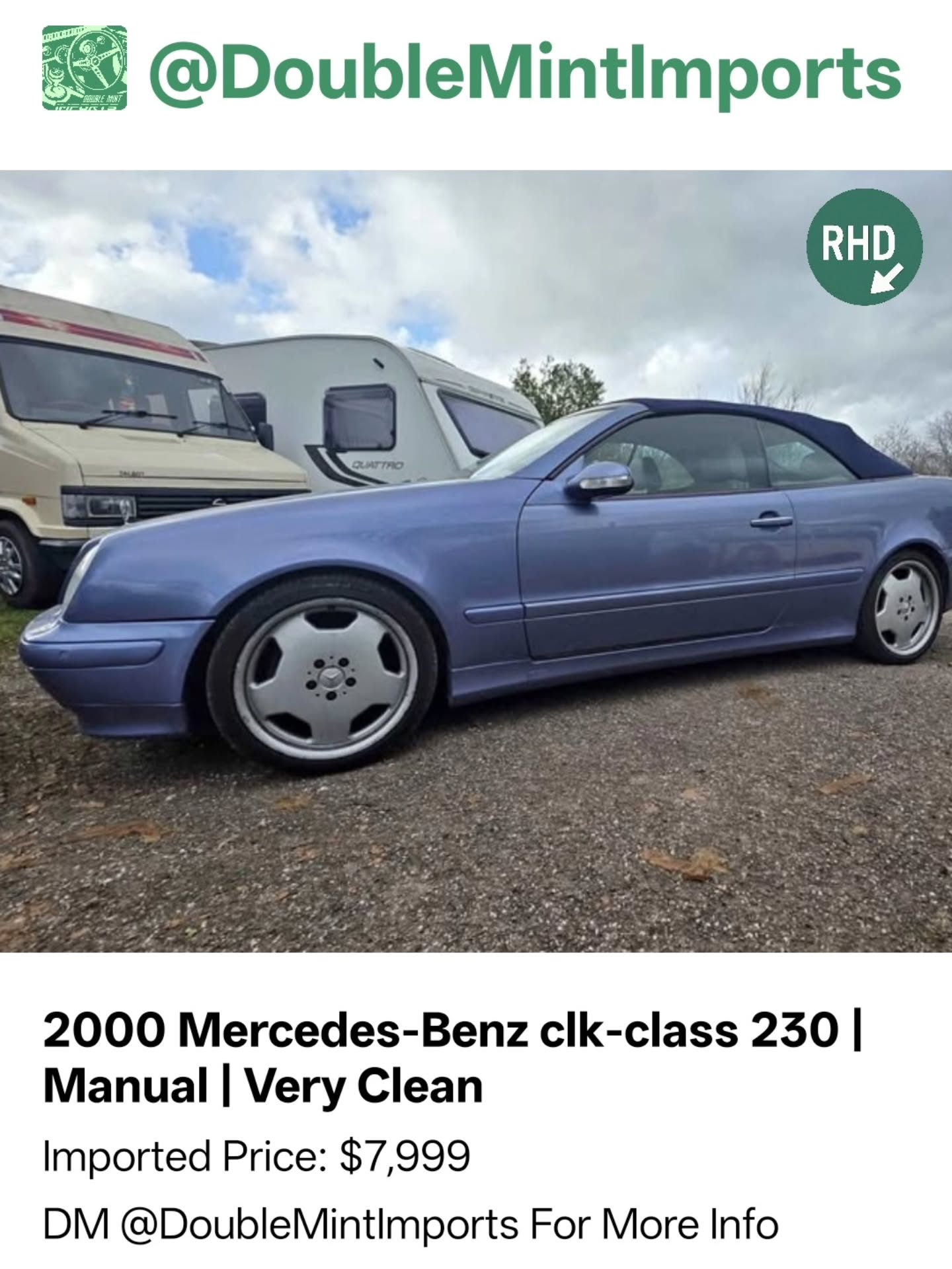 2000 Mercedes-Benz clk-class 230 | Manual | Very Clean
Shipped Price(UK to NY): $7,999
(Includes All Fees: Conversion rate to USD, Shipping, Customs, UK Taxes and Admin Fees)
Mileage: 116,000
SELLERS DESCRIPTION:
2000 Mercedes-Benz clk-class
About this vehicle
Driven 116,000 km
Automatic transmission
Exterior color: Blue · Interior color: Tan
Fuel type: Gasoline
Seller's description
Excellant condition was compleltly resprayed couple of years ago cost 5k all on good tyres just been mot i bought it as a tempory car as mine had gone wrong which is fixed now this is becommibg a classic car enjoy the sumner with the hood down all works perfectly
Engine sweet 2.3
Random Quote: "Fast cars, good vibes."
****DM US FOR MORE INFO****
MOT: No DVSA tests found.
#mercedes #benz #clk #class #manual