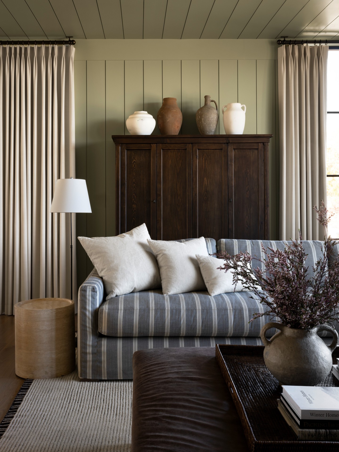 We weren’t sure our client would go for a striped sectional, but the risk paid off — especially agai